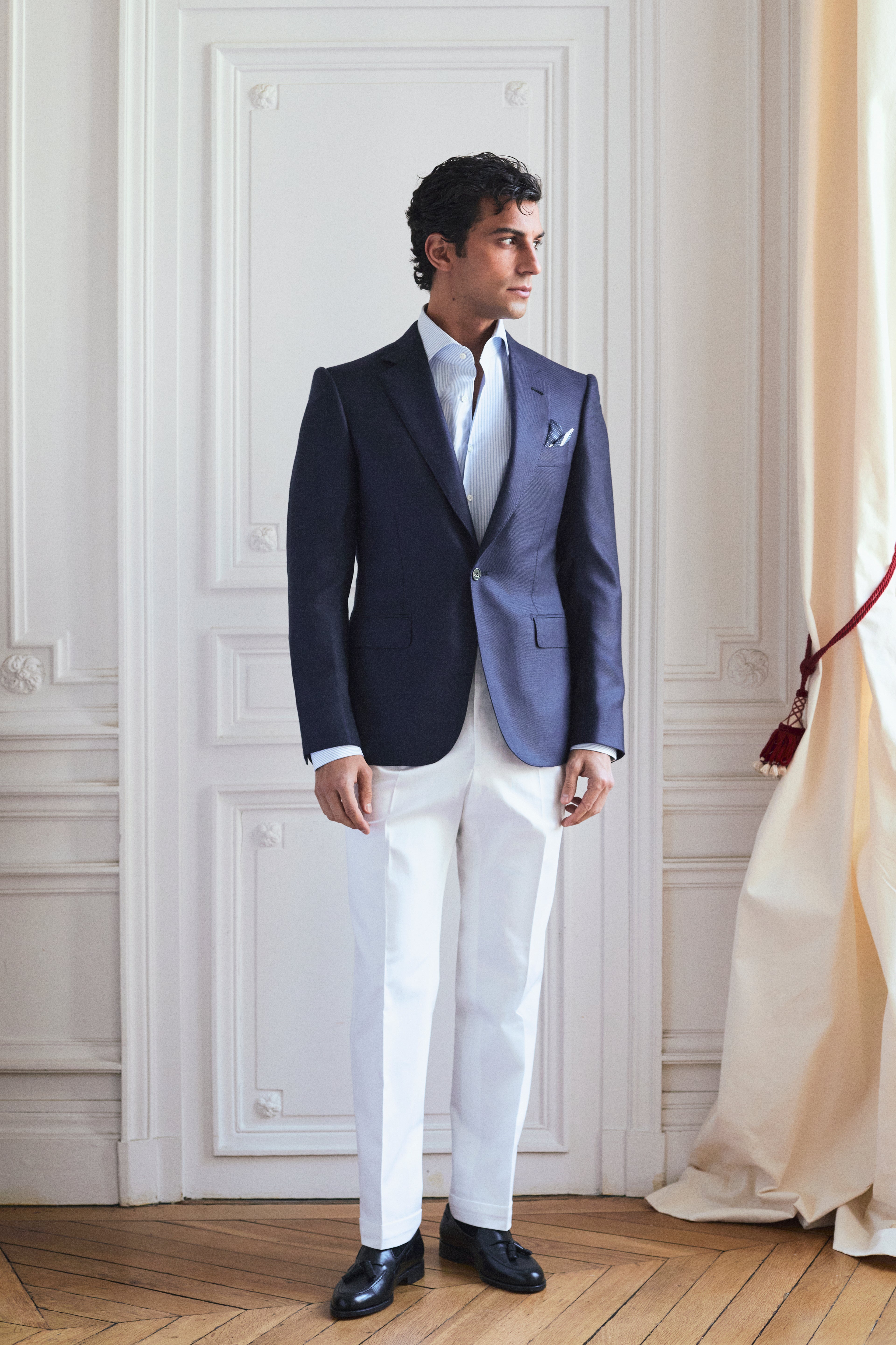 Veste bleu marine en cachemire & soie