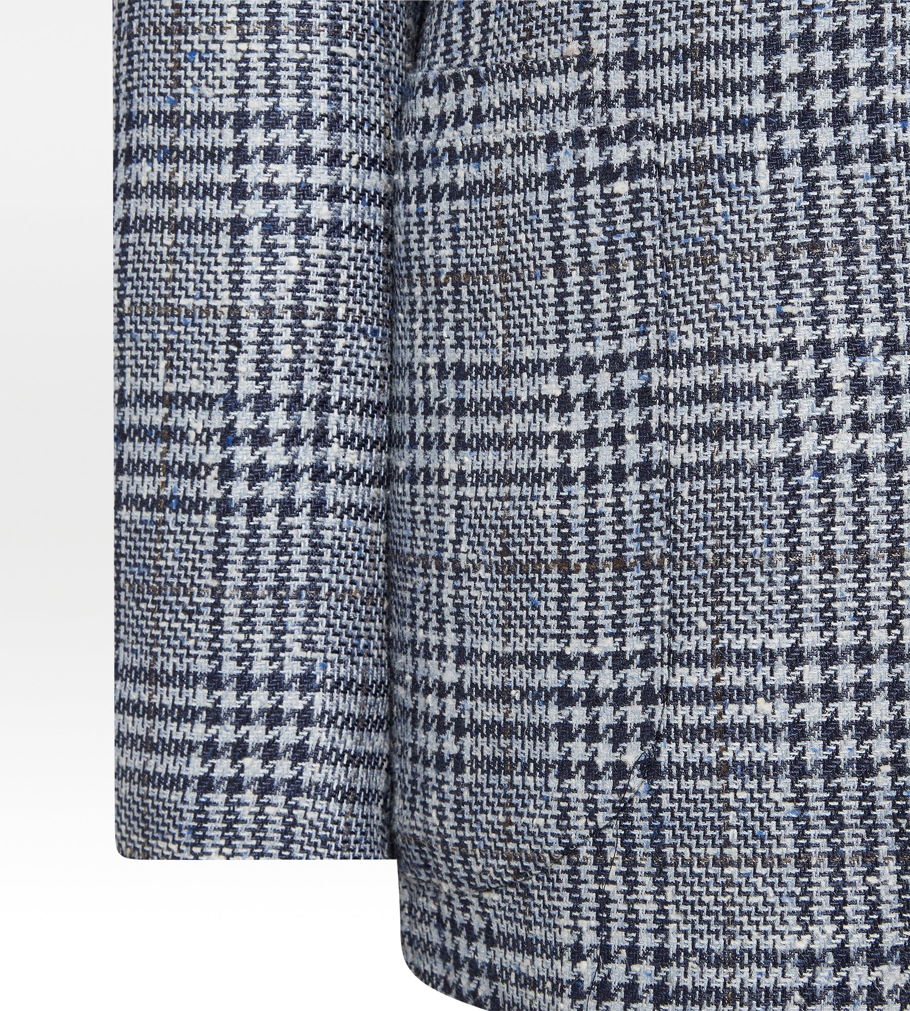 Veste bleue en laine & soie à motif Prince-de-Galles