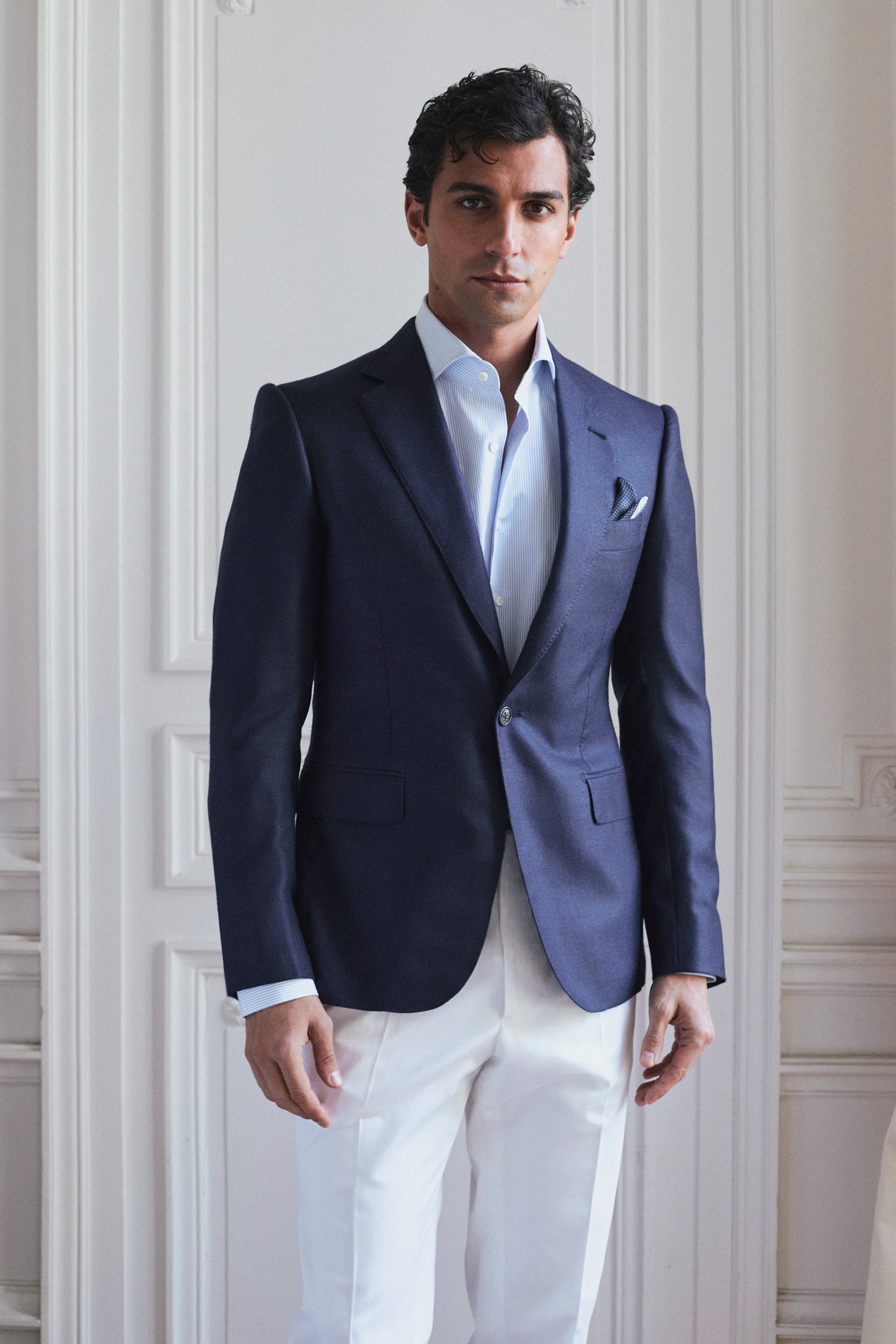 Veste bleu marine en cachemire & soie