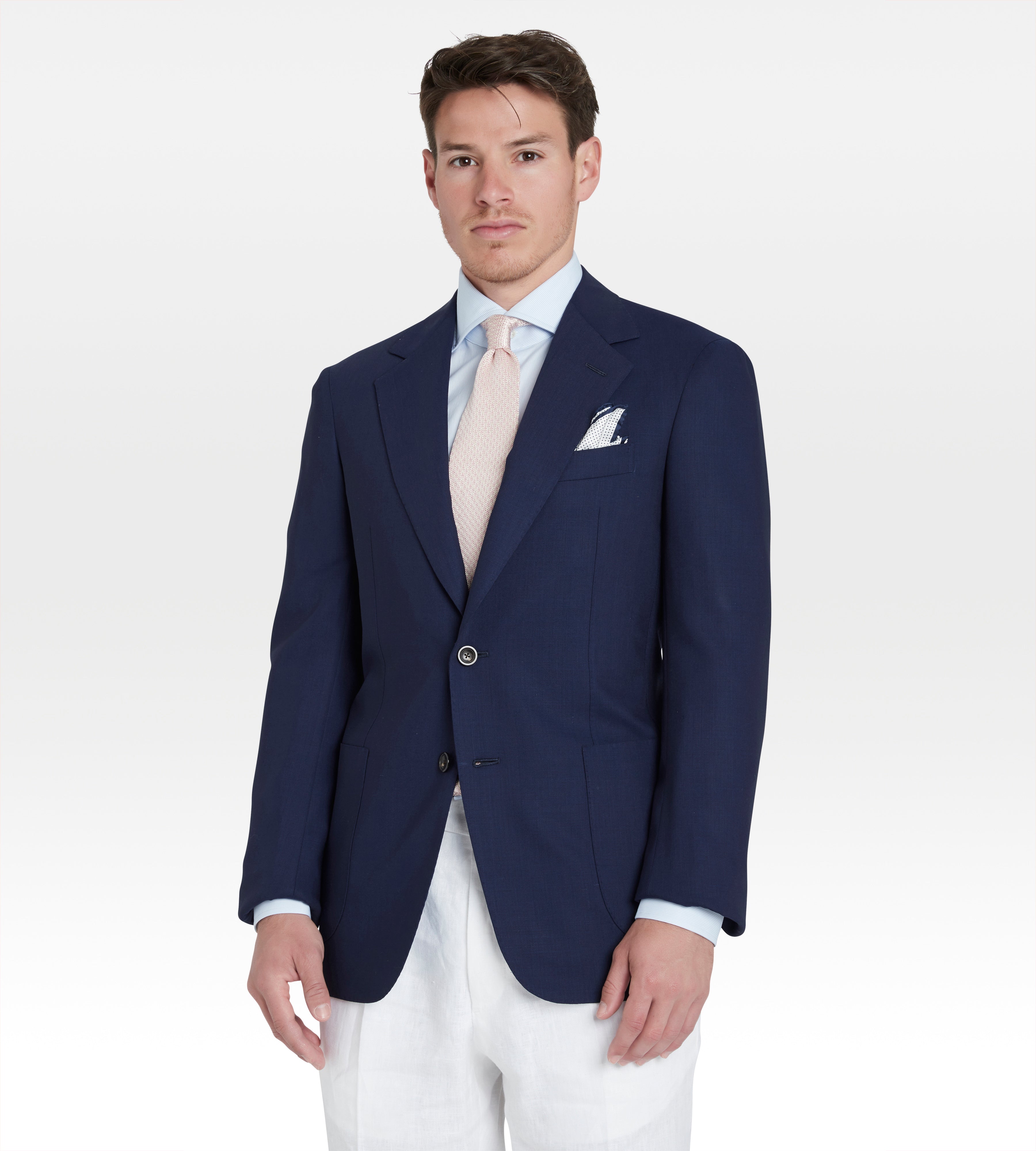 Veste non doublée bleu marine en laine