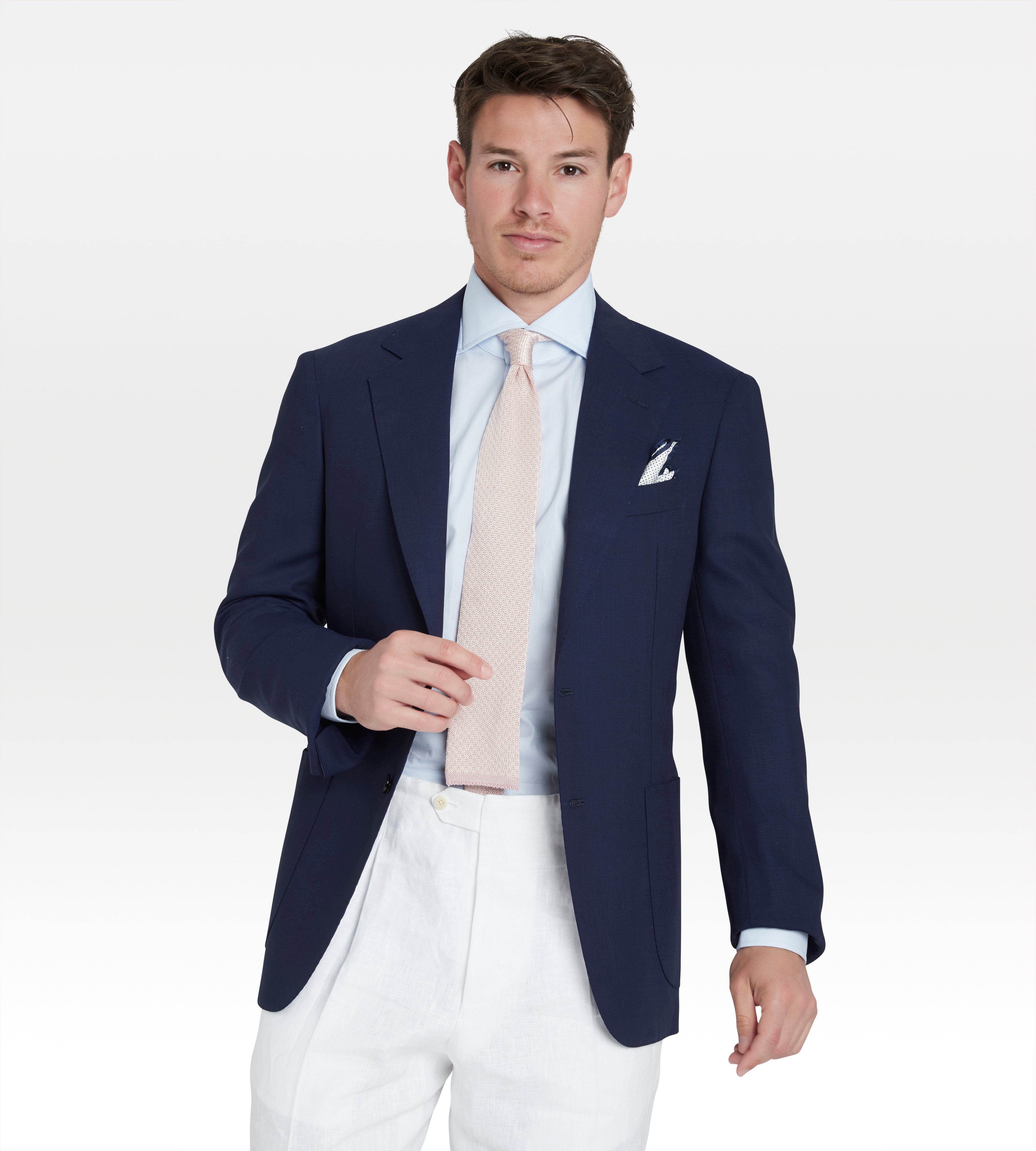 Veste non doublée bleu marine en laine