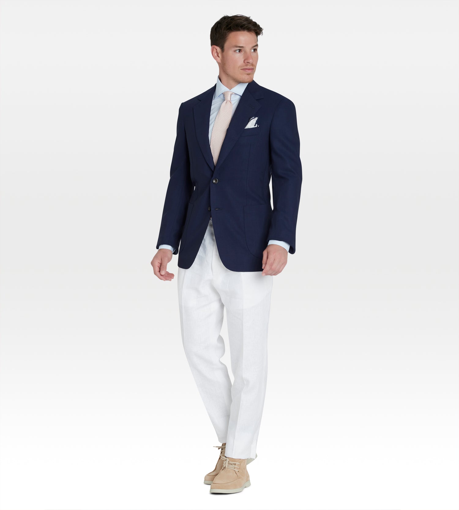 Veste non doublée bleu marine en laine