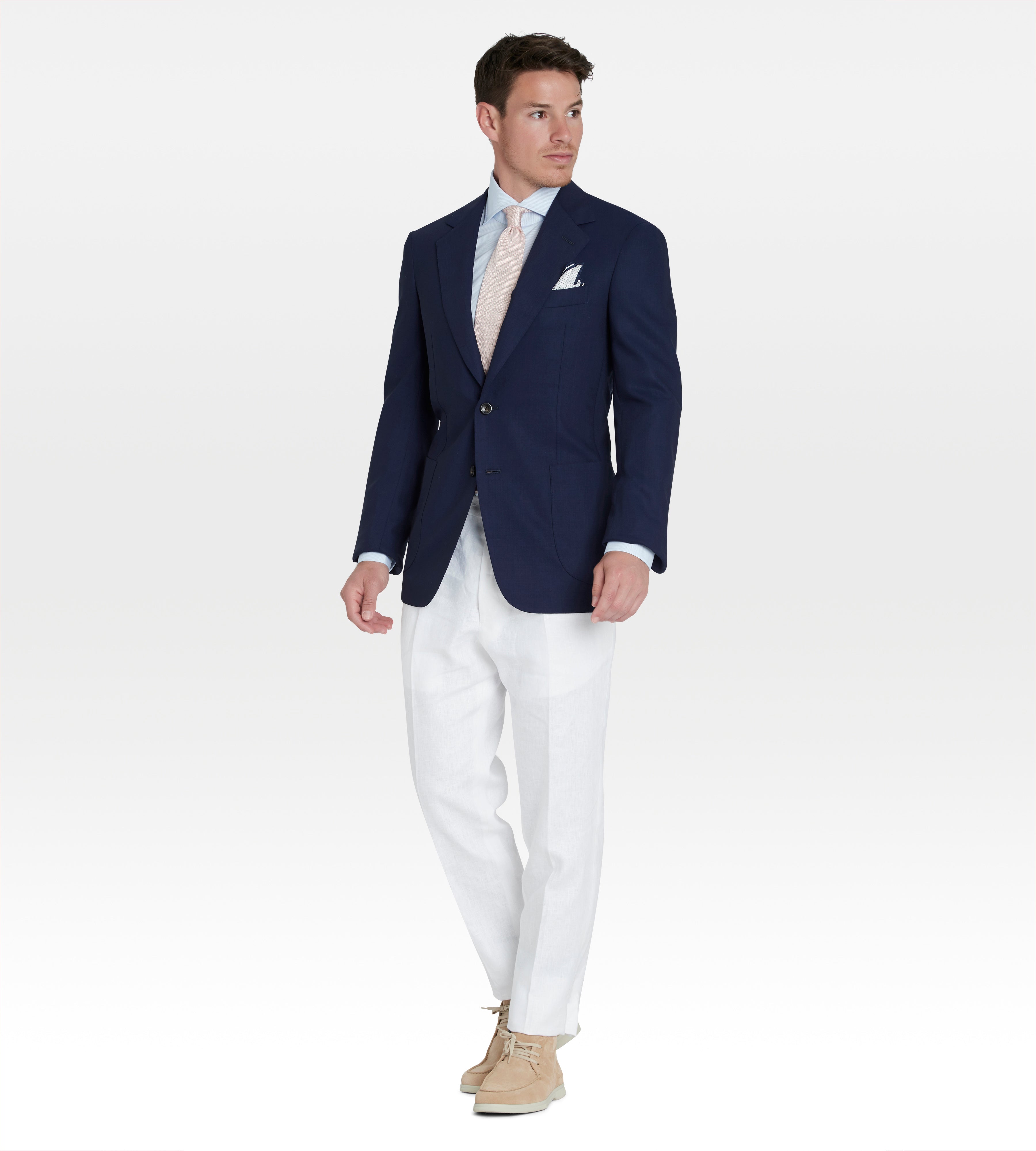 Veste non doublée bleu marine en laine