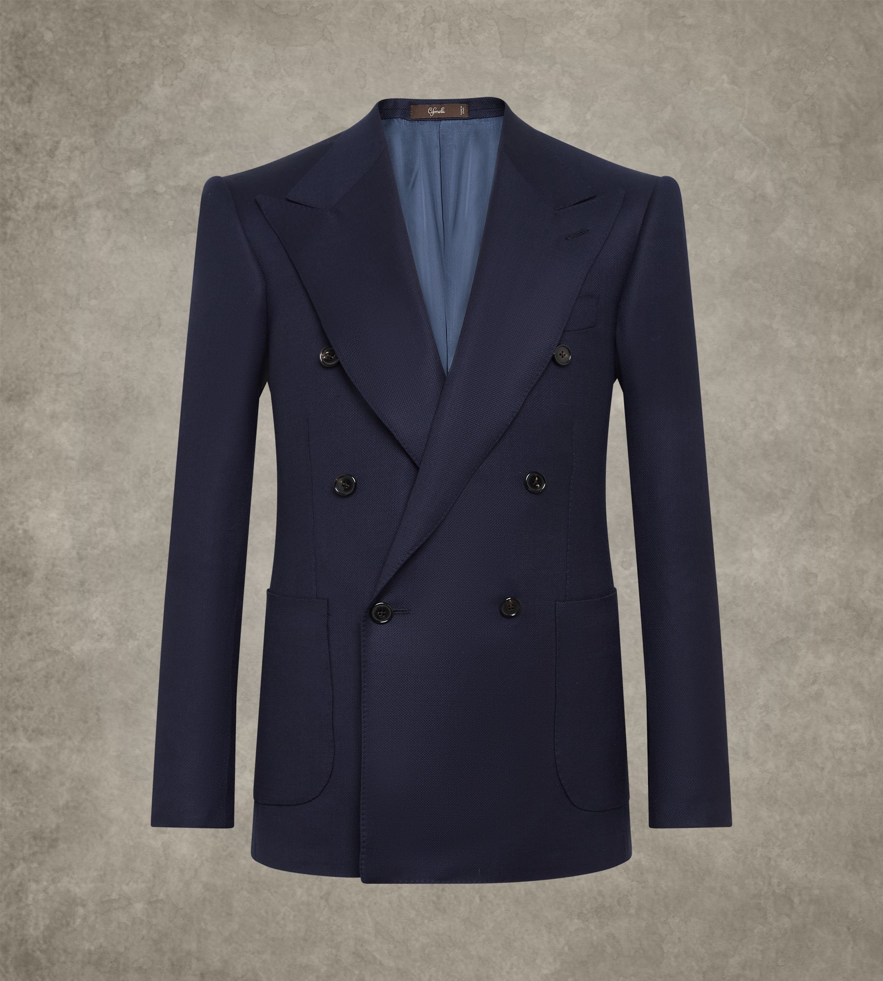 Veste croisée bas bleu marine en laine