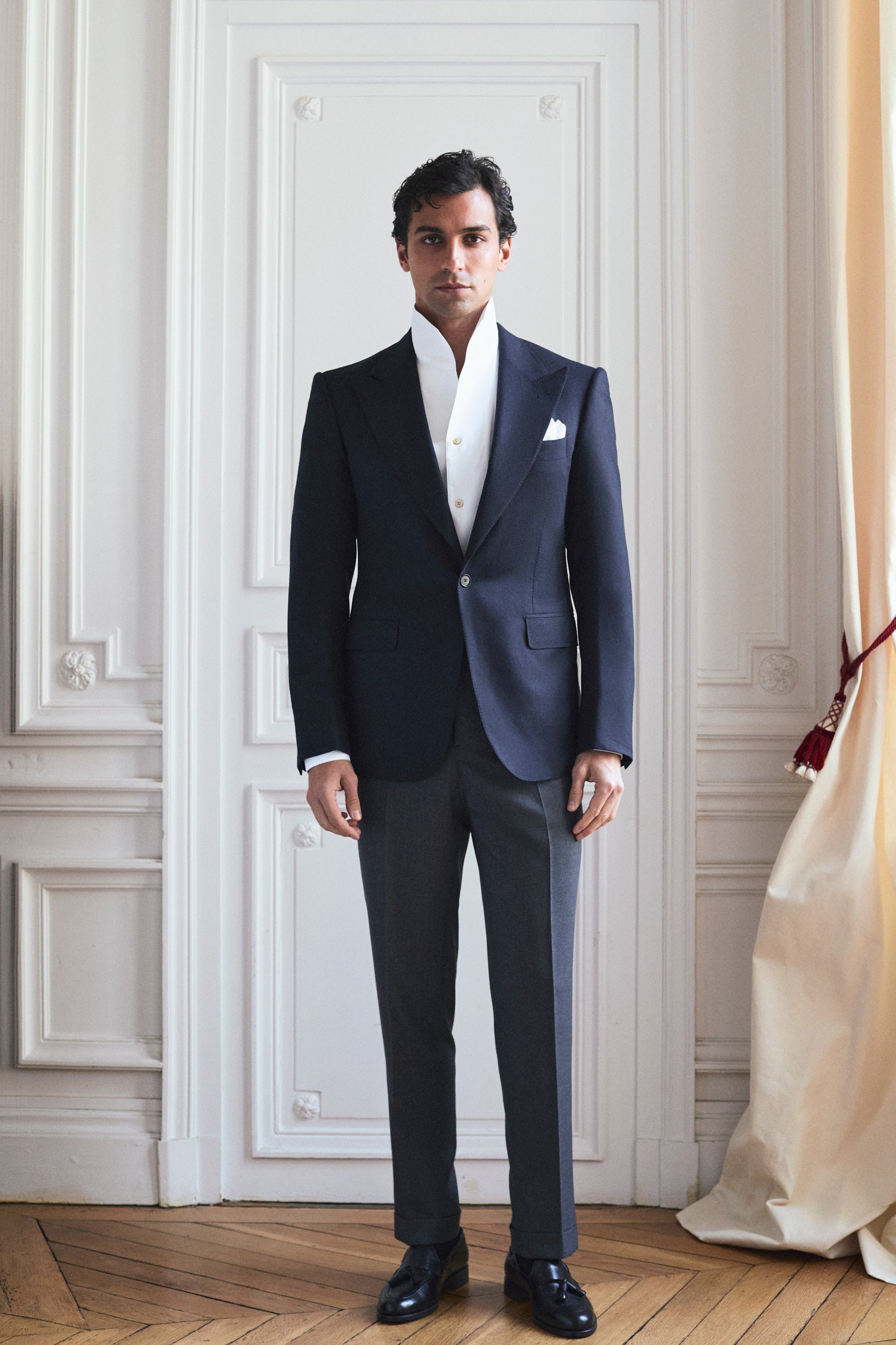 Veste bleu marine en flanelle de laine