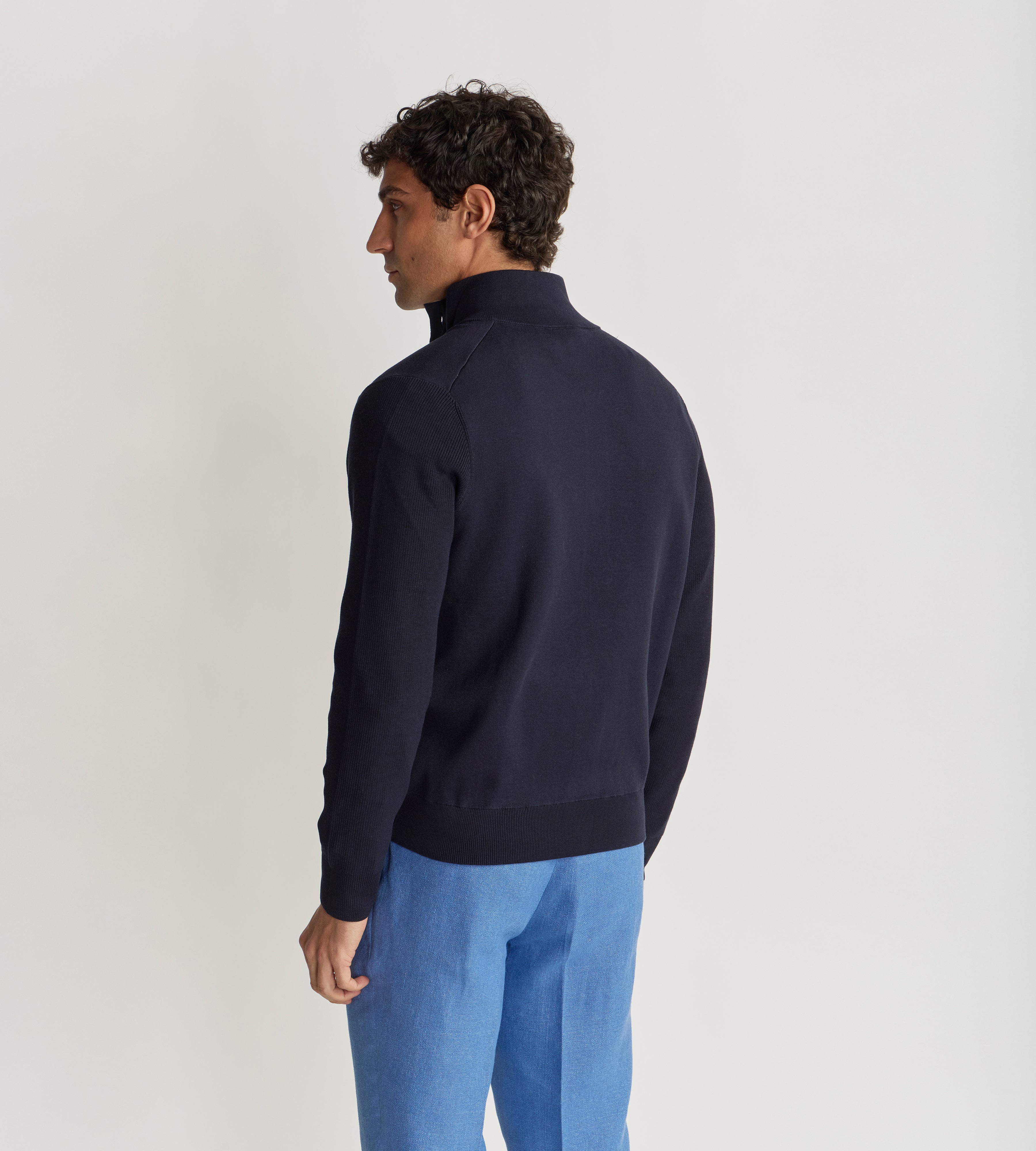Blouson à col officier en laine