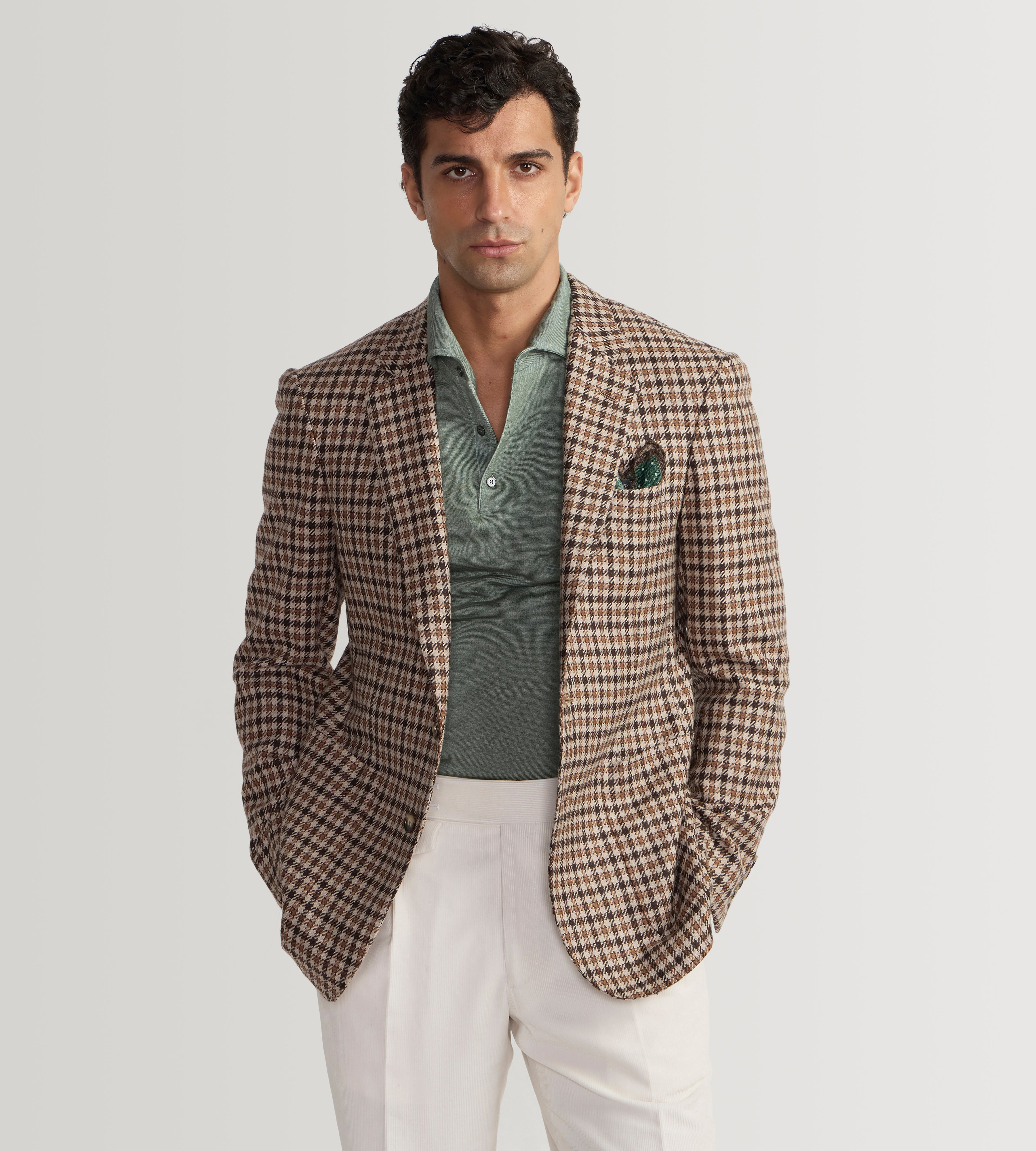 Polo vert en laine & cachemire