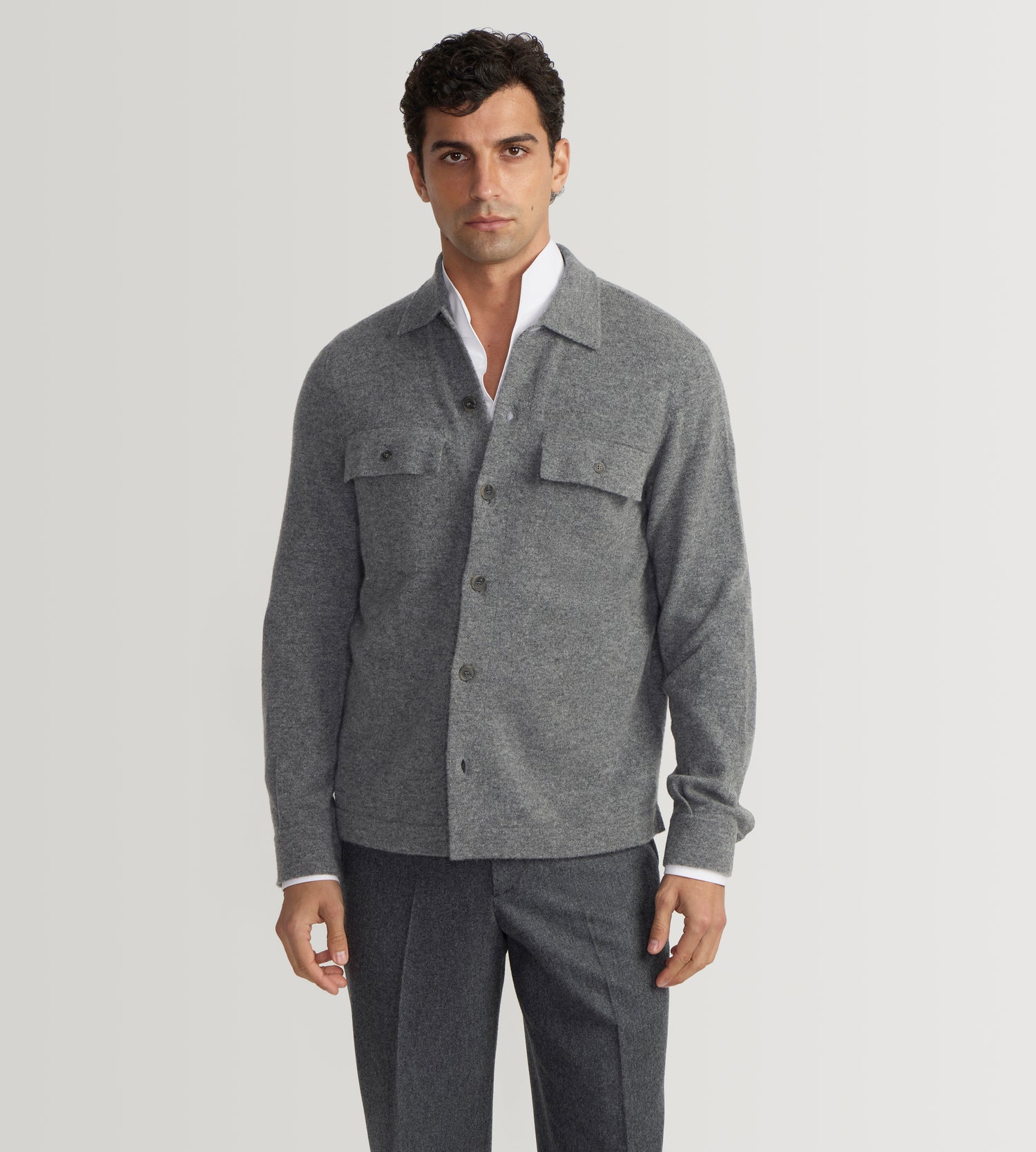 Surchemise grise en cachemire