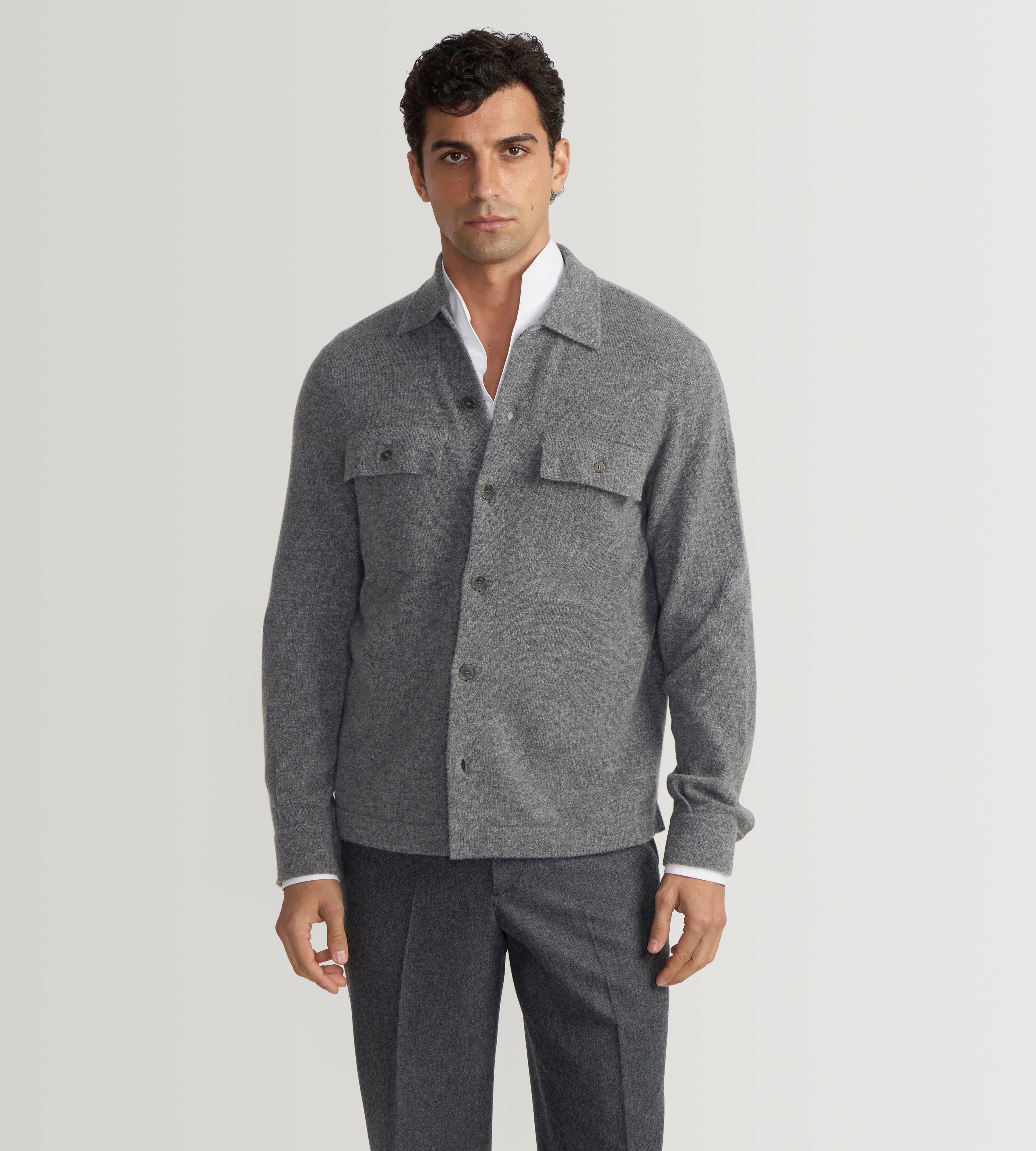 Surchemise grise en cachemire
