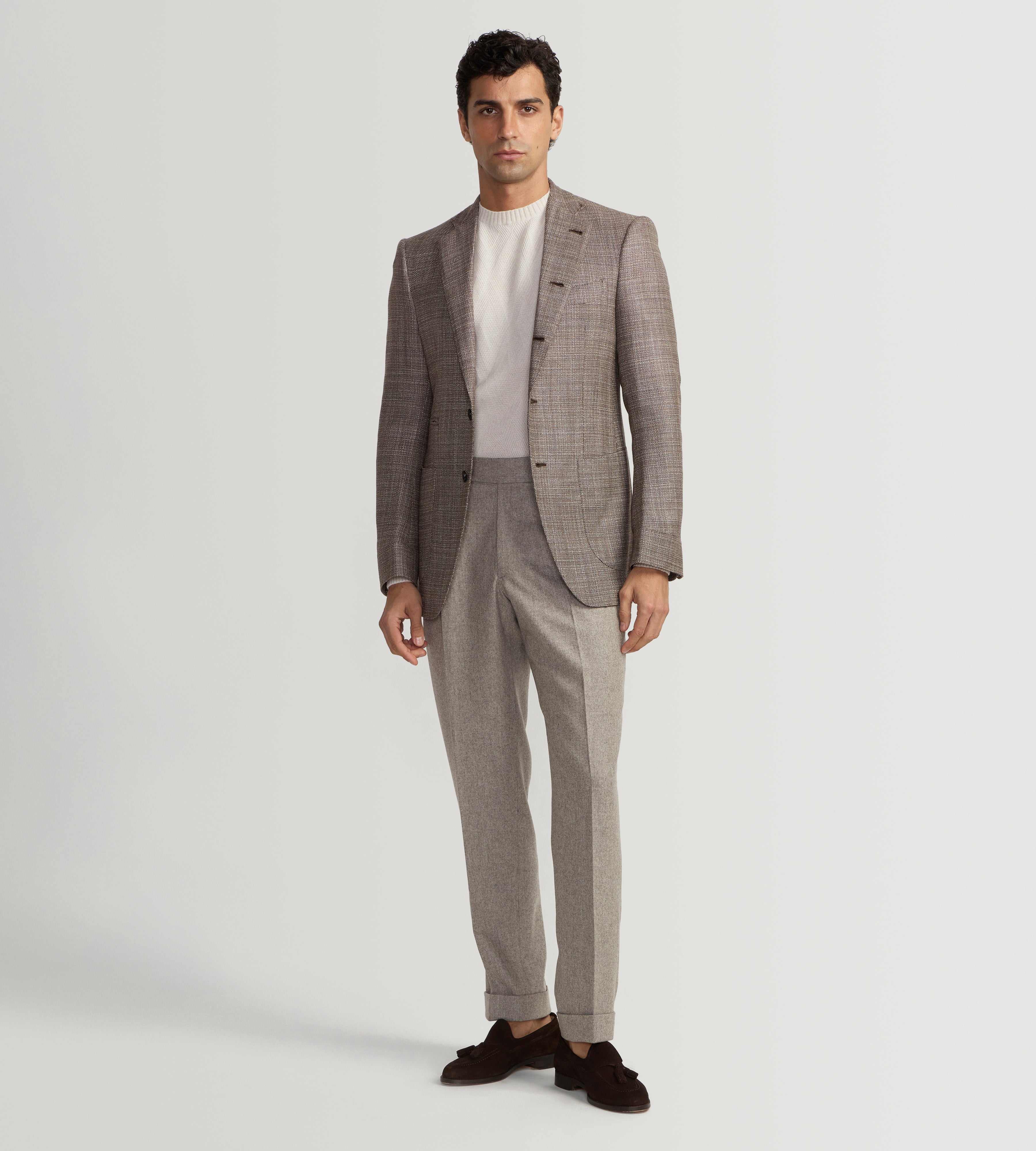 Veste Travel beige en laine & soie