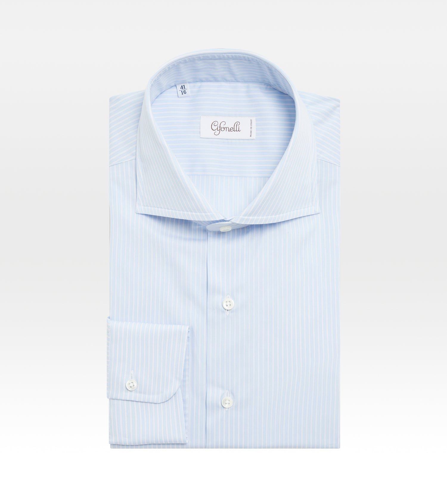 Chemise bleu ciel et blanche à rayures