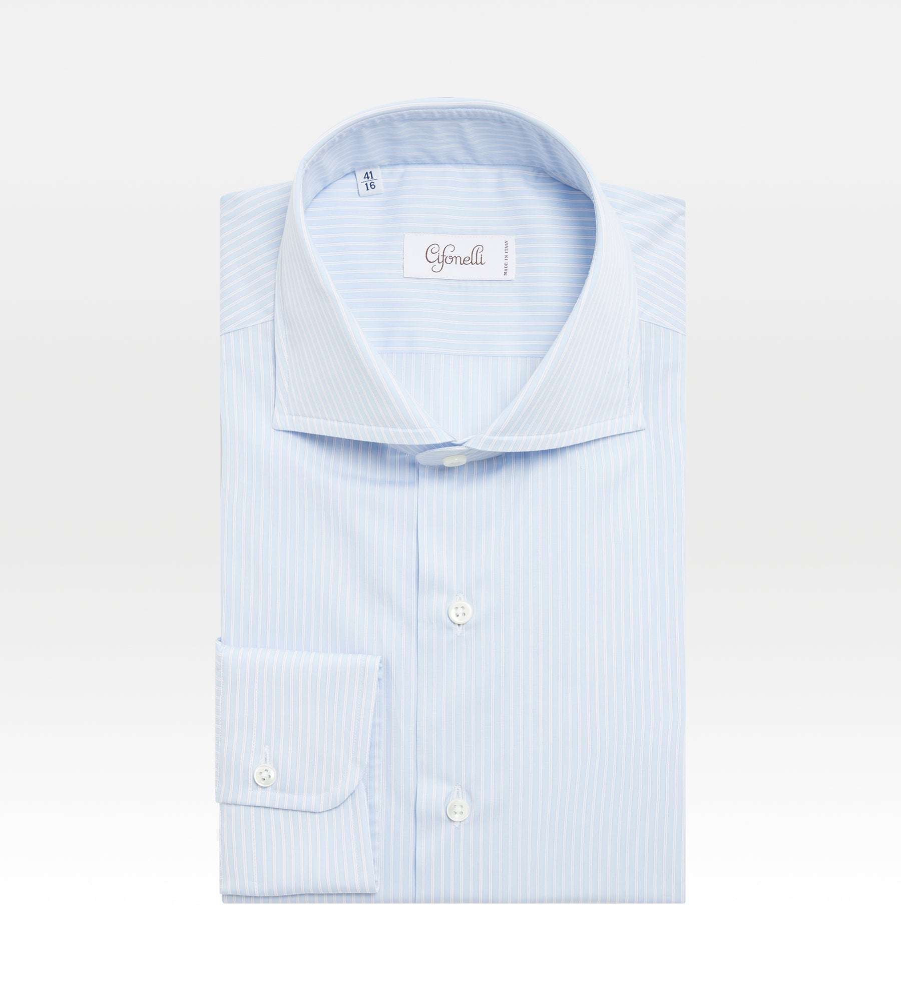 Chemise bleu ciel et blanche à rayures