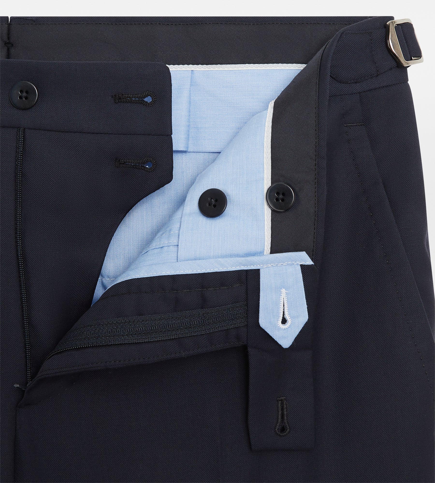 Costume bleu marine en laine avec revers en pointe