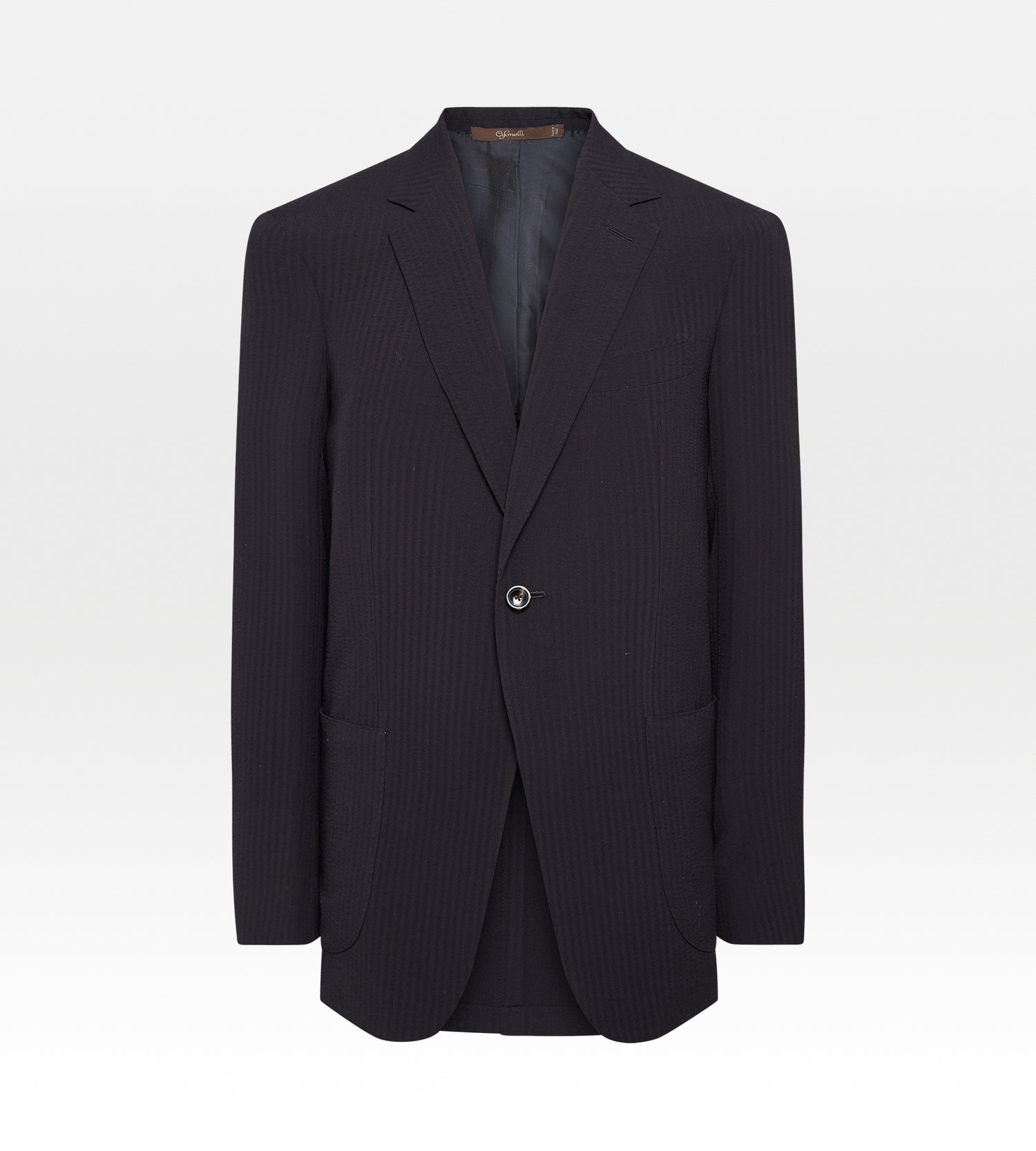 Costume bleu nuit seersucker de laine