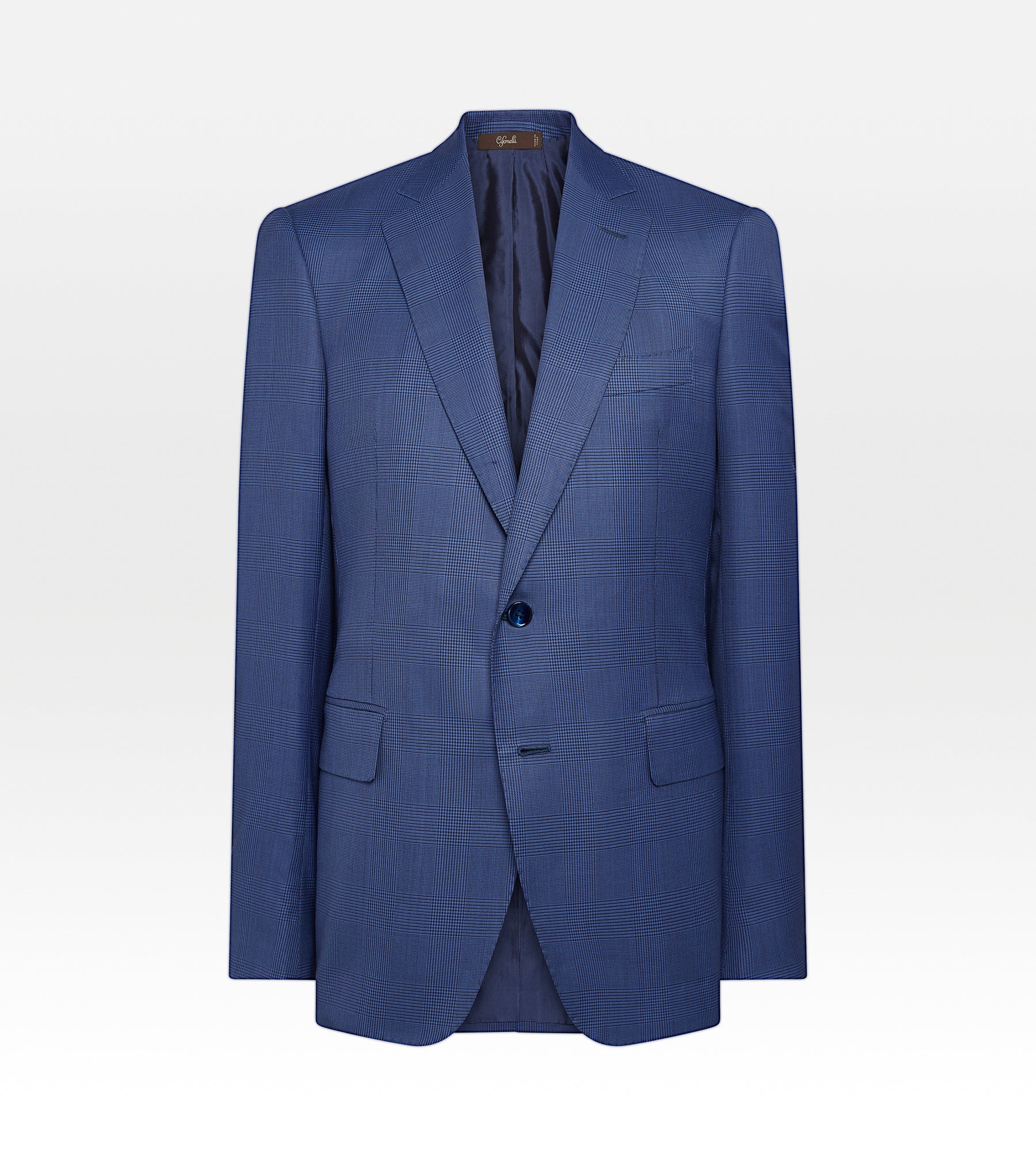 Costume bleu en laine Prince de Galles