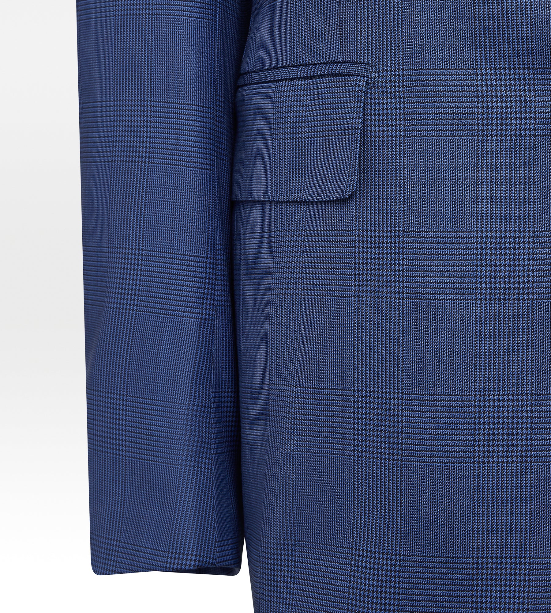 Costume bleu en laine Prince de Galles
