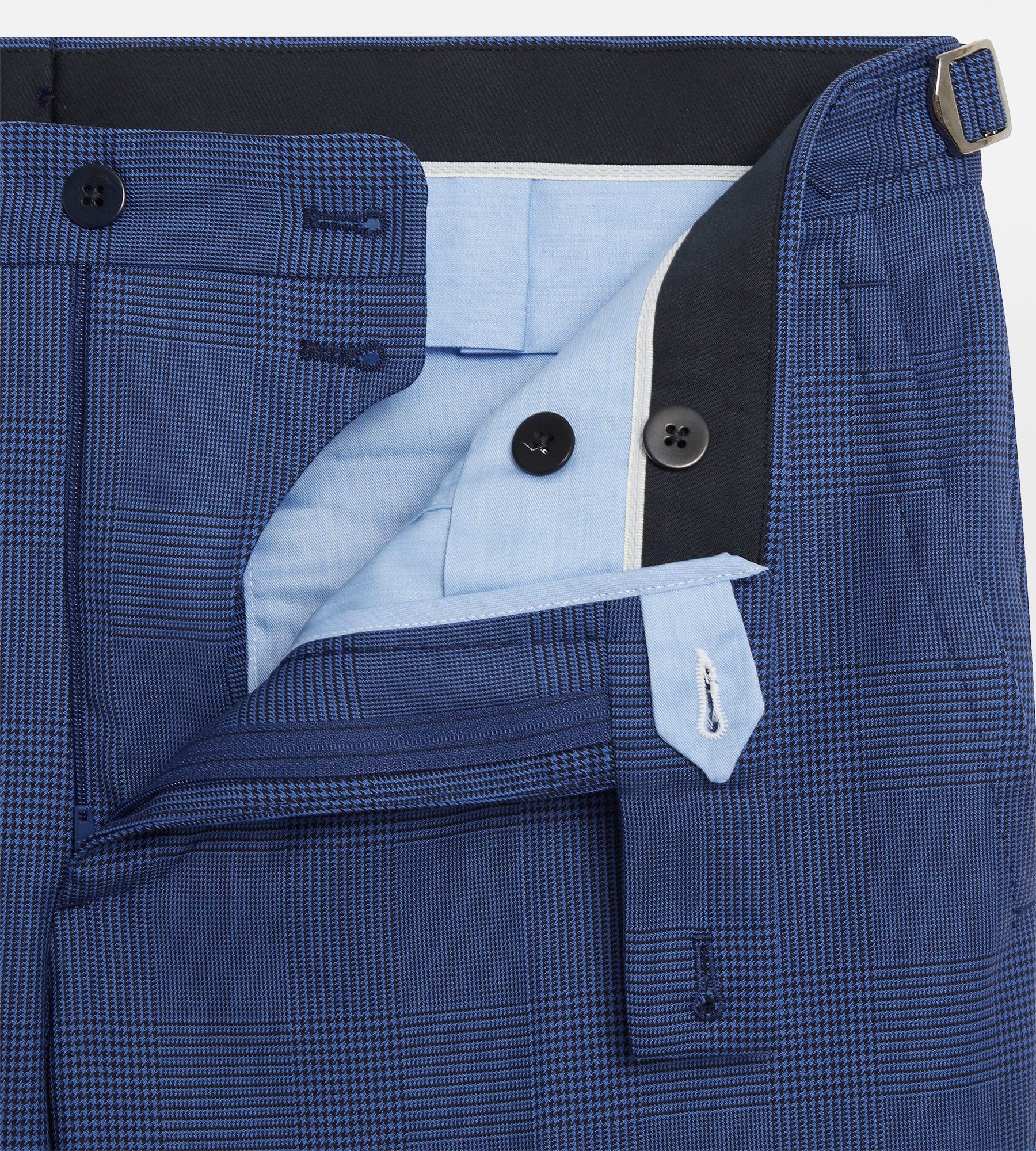 Costume bleu en laine Prince de Galles