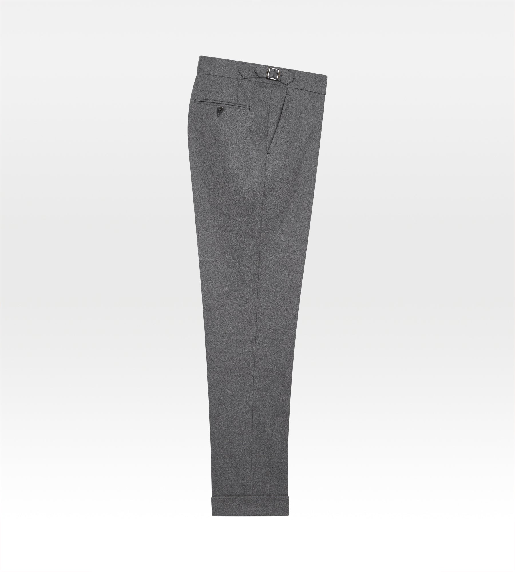 Costume croisé bas gris en flannel légère