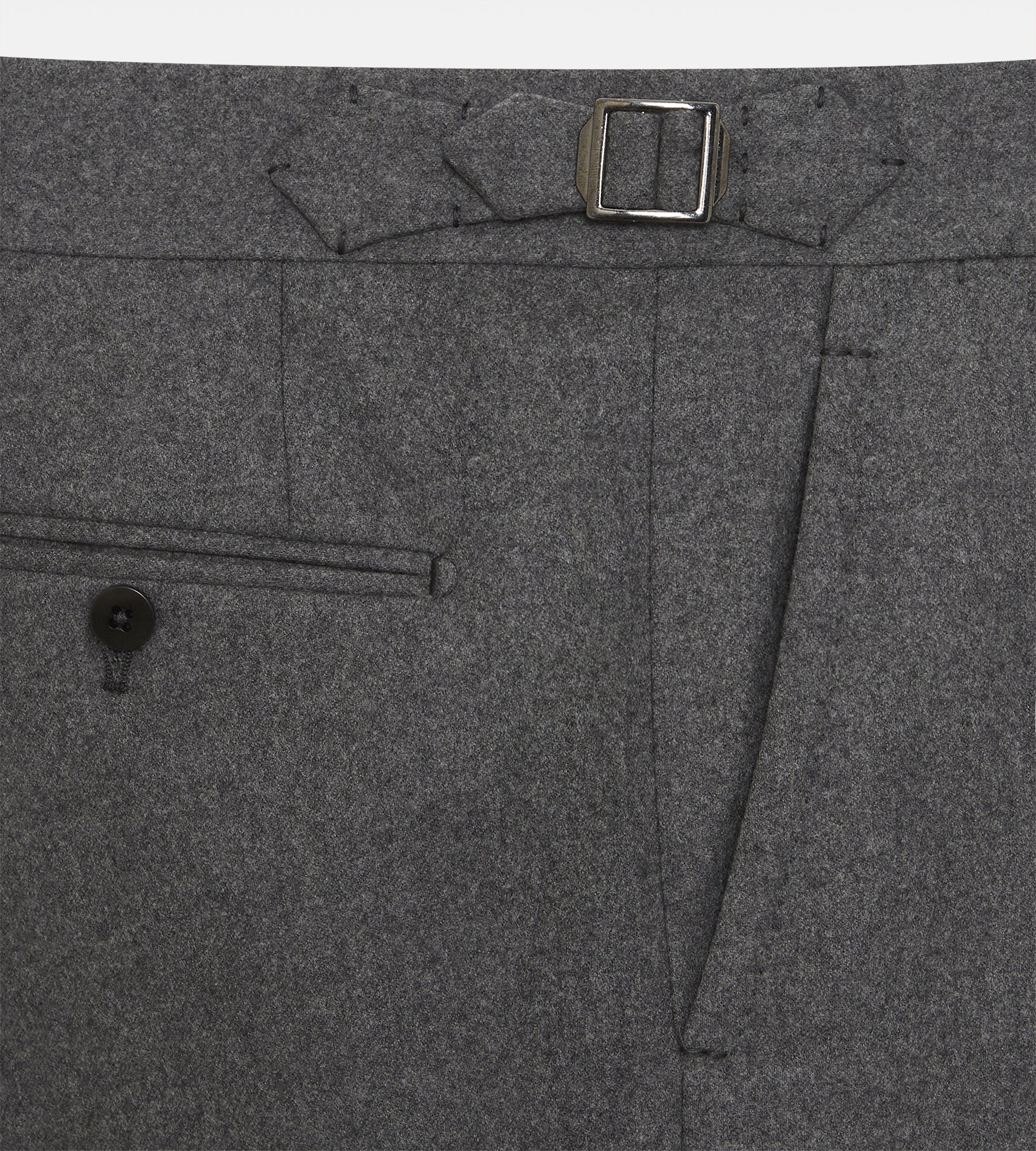 Costume croisé bas gris en flannel légère