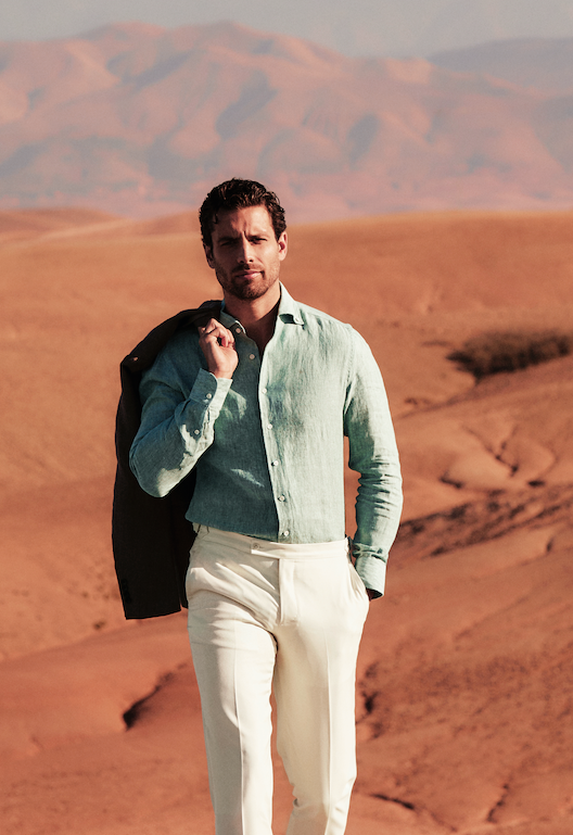 Chemise verte en lin