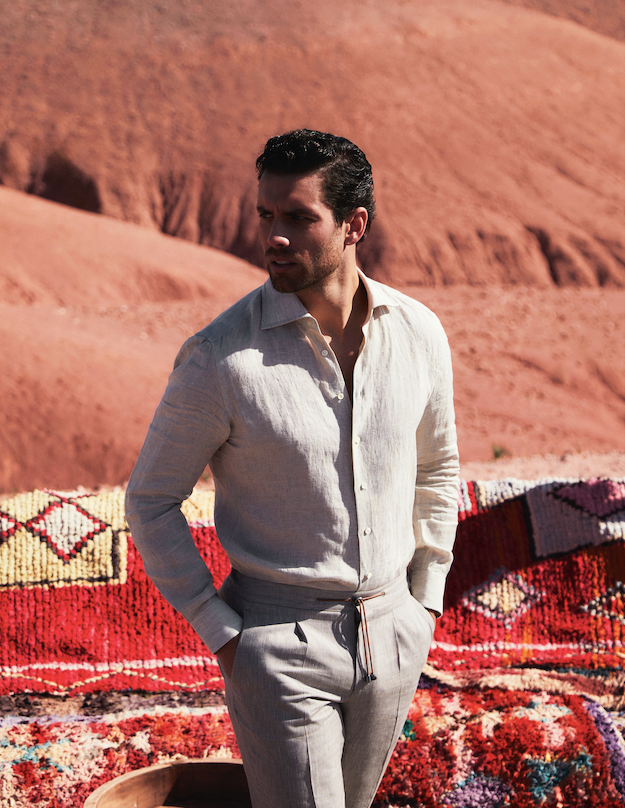Chemise beige en lin