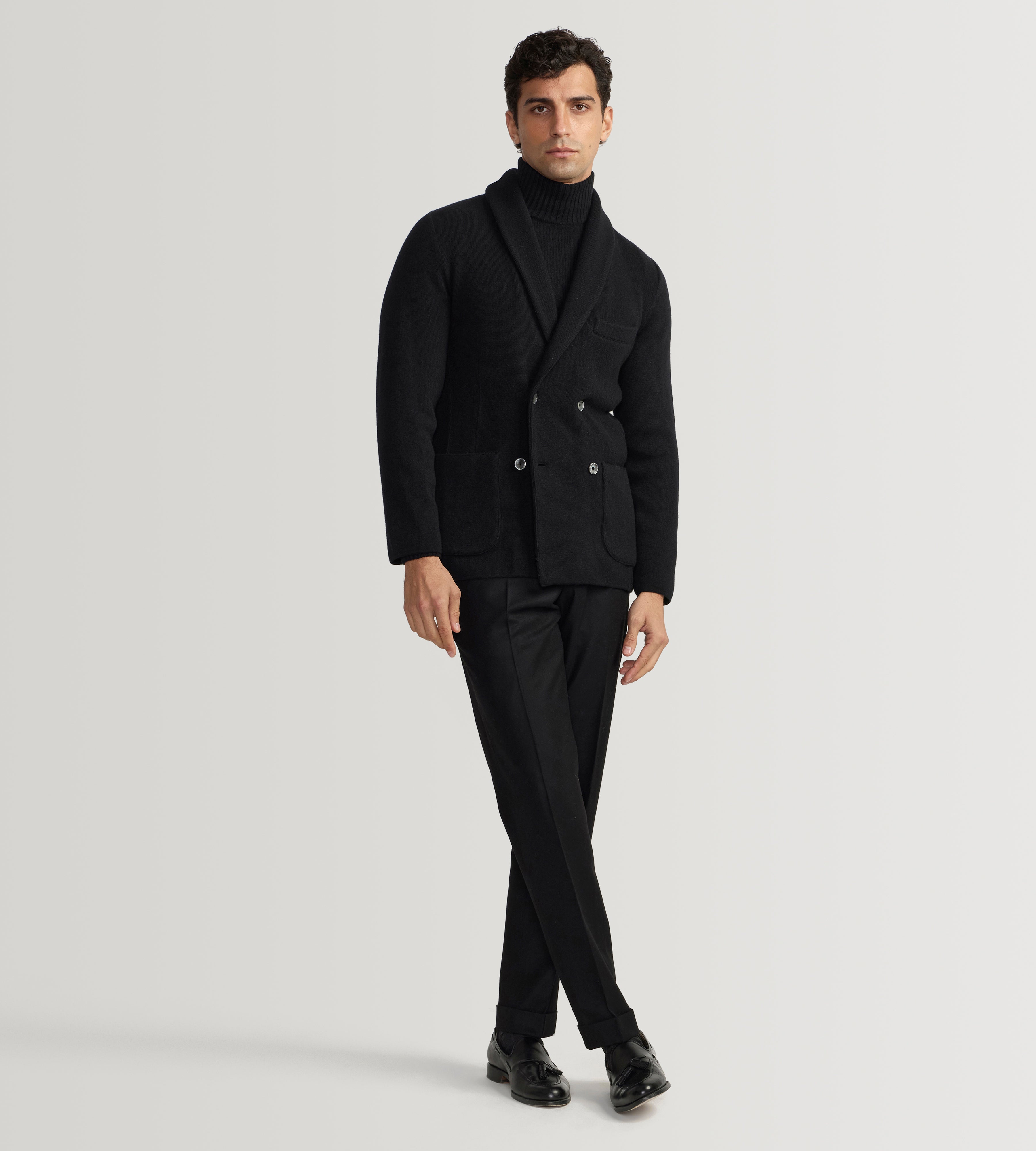 Pantalon en flanelle de laine noir