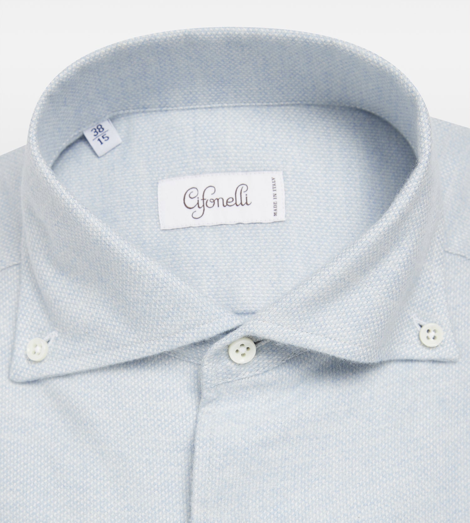 Chemise bleu ciel en coton piqué