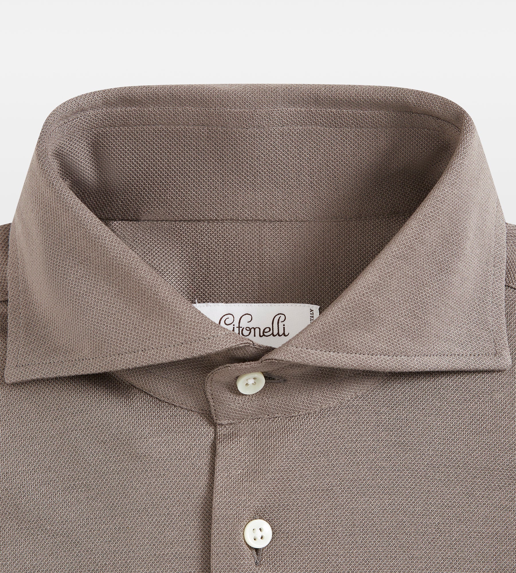 Chemise taupe en coton piqué
