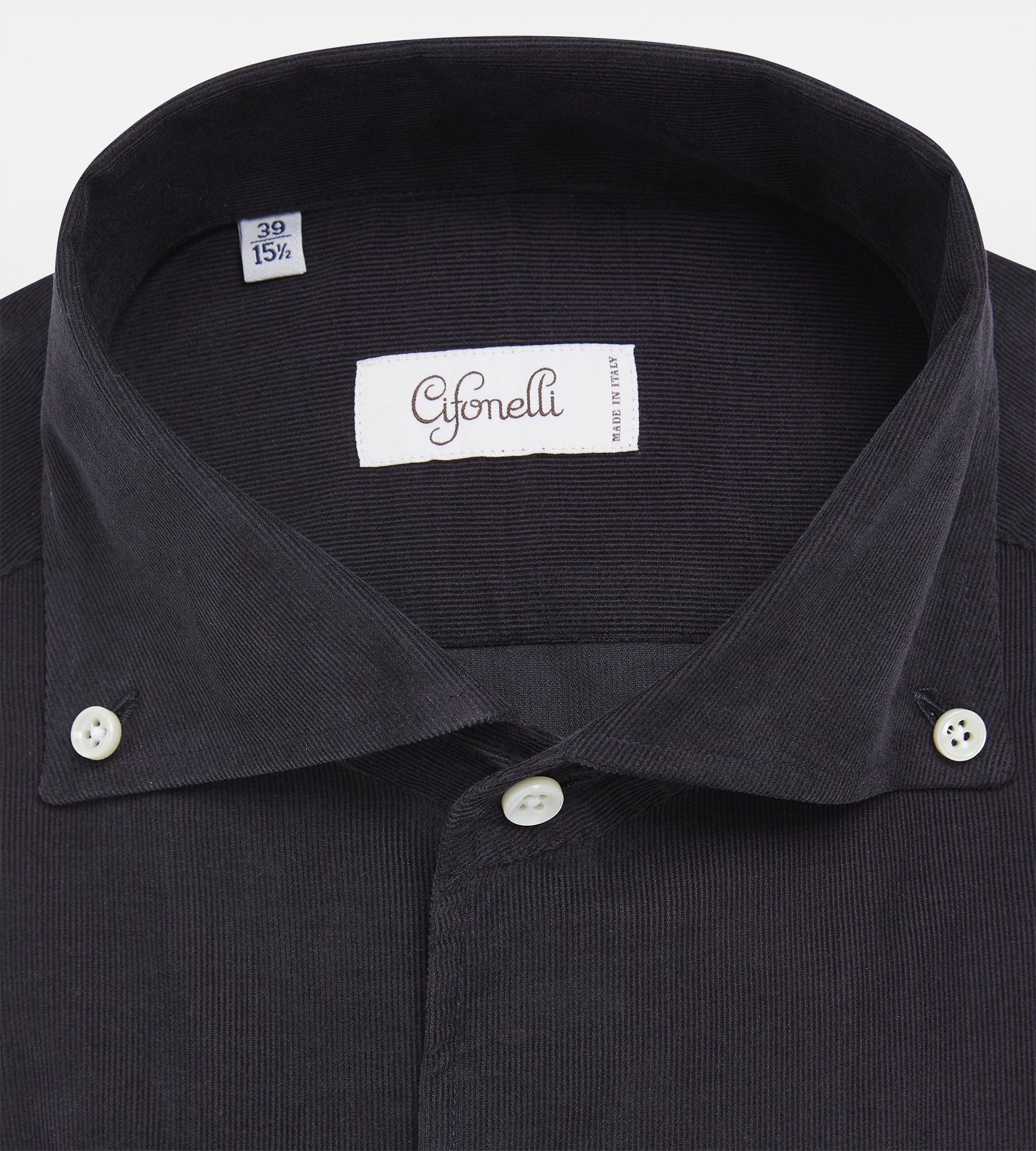Chemise bleu nuit en velours côtelé