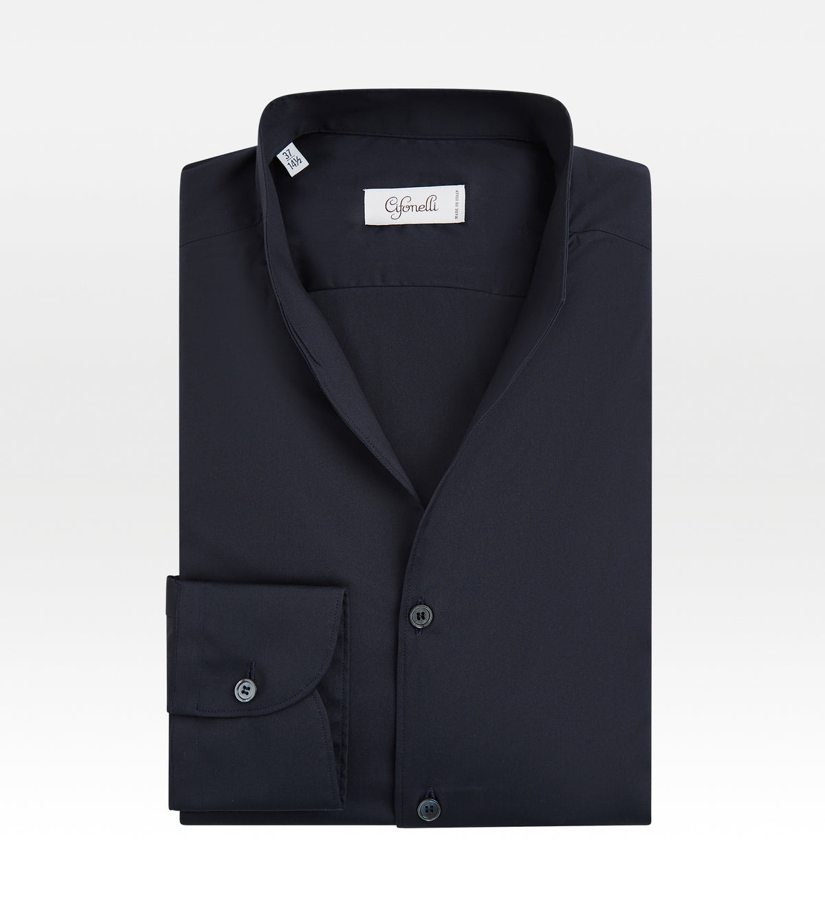 Chemise bleue à col indien