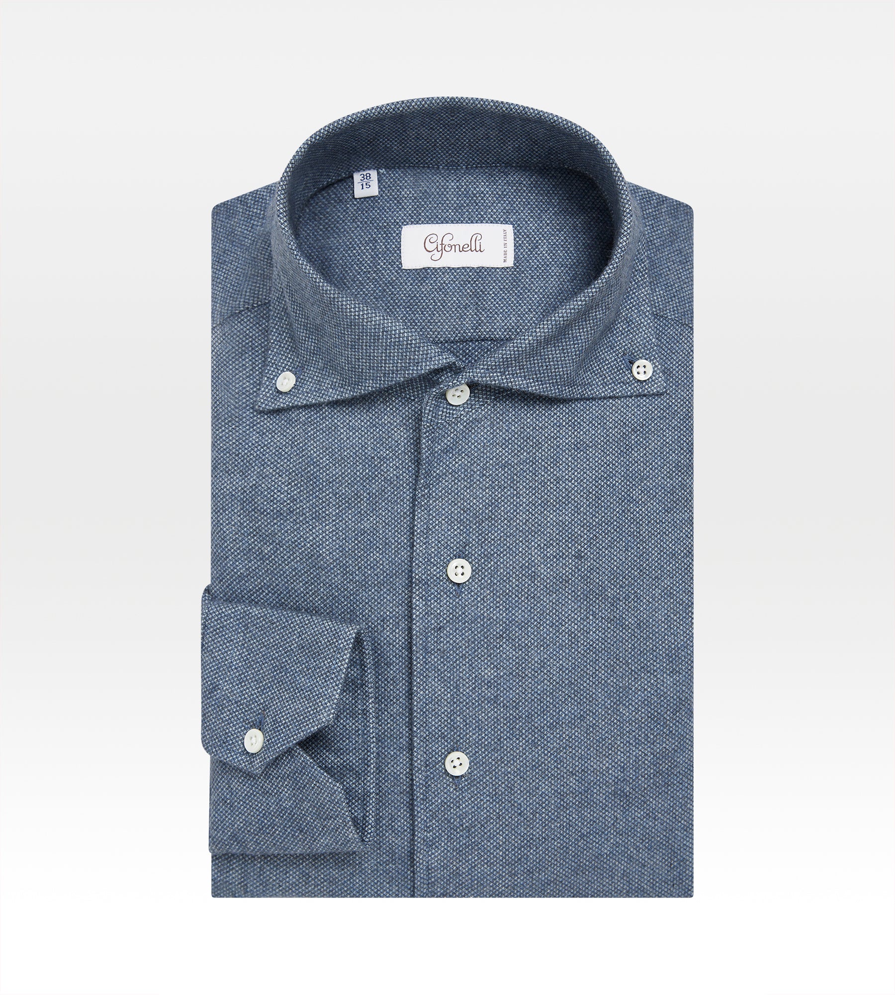 Chemise bleu foncé en coton piqué