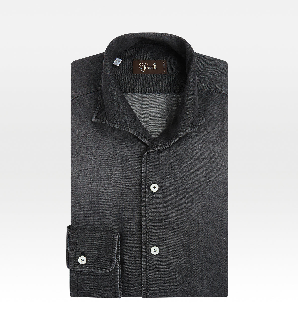 Chemise en coton gris délavé