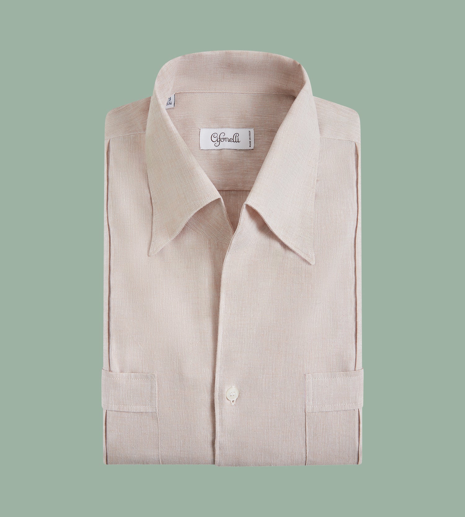 Chemise Guayabera beige clair en lin