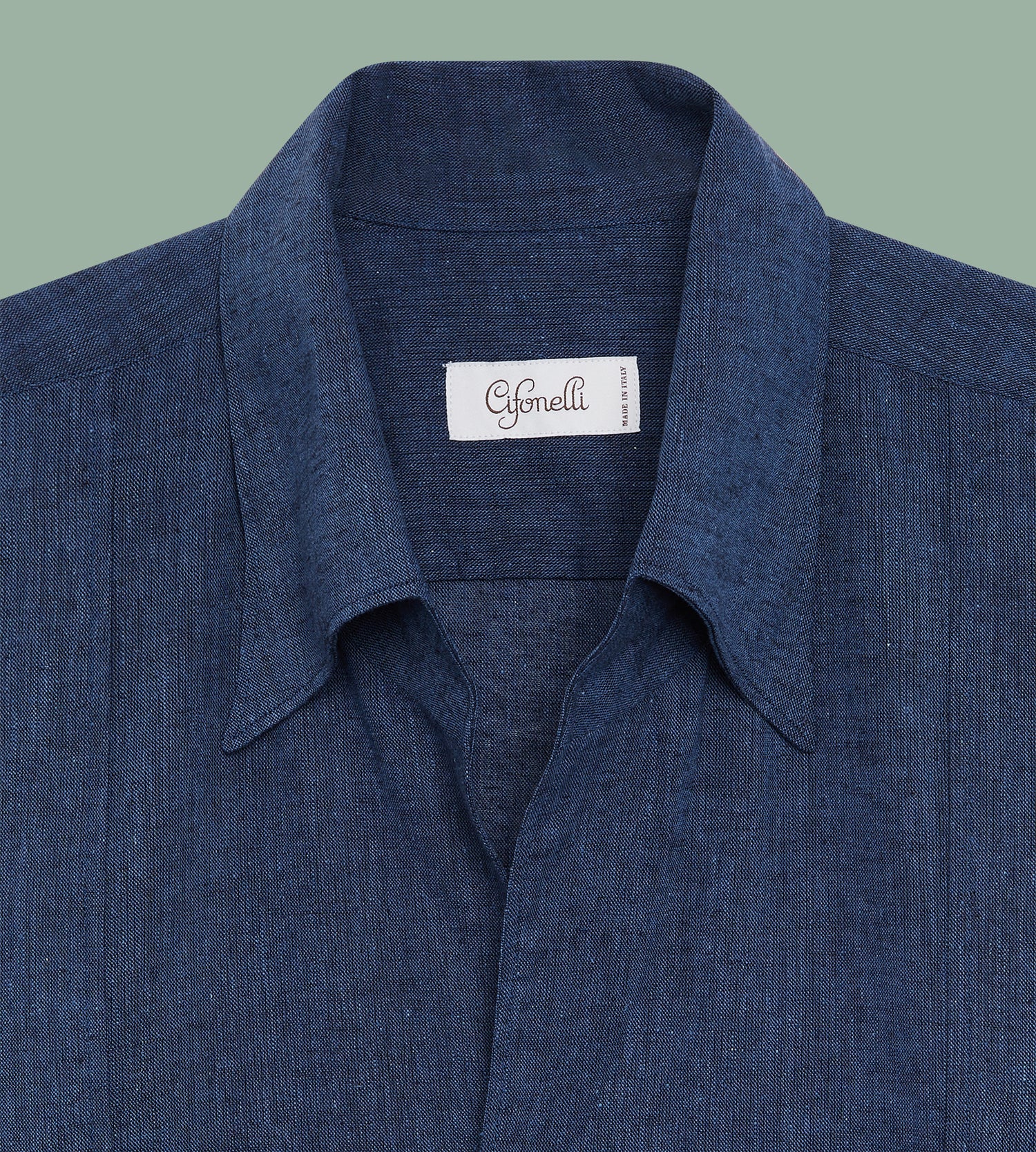 Chemise Guayabera bleu marine en lin