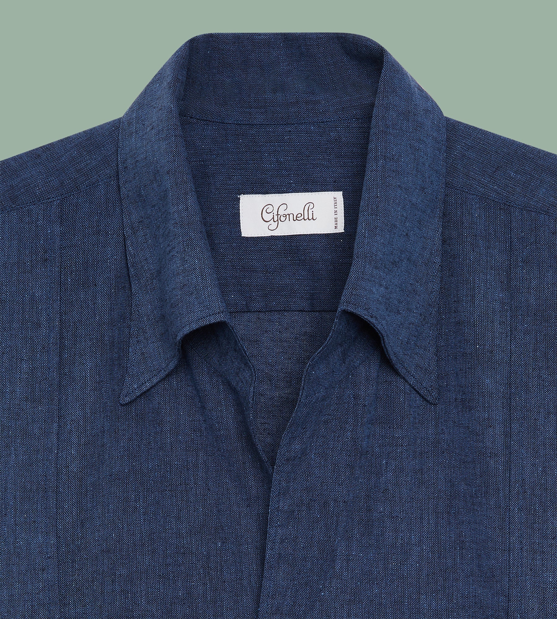 Chemise Guayabera bleu marine en lin