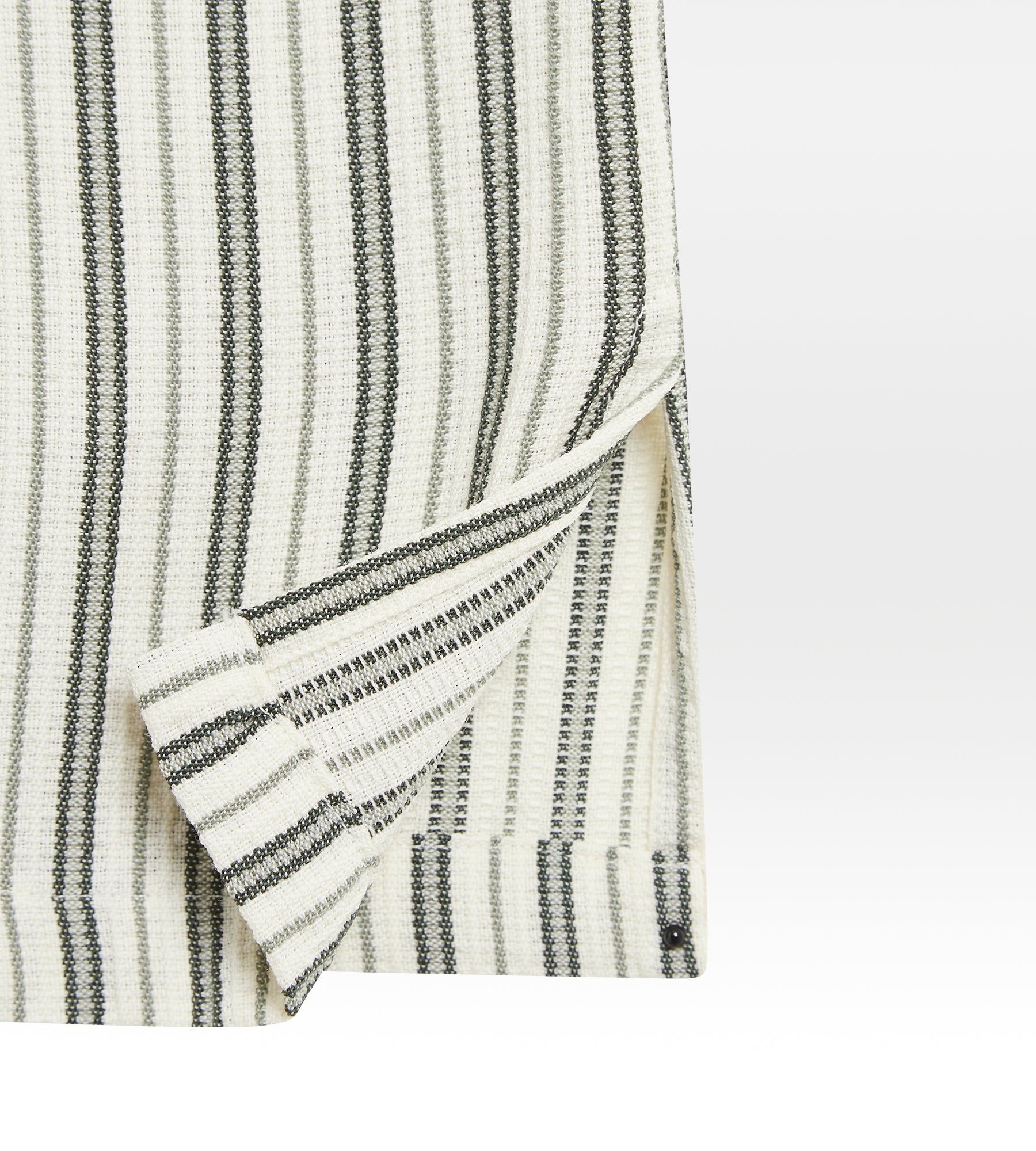 Chemise kaki en laine à manche courte à rayures