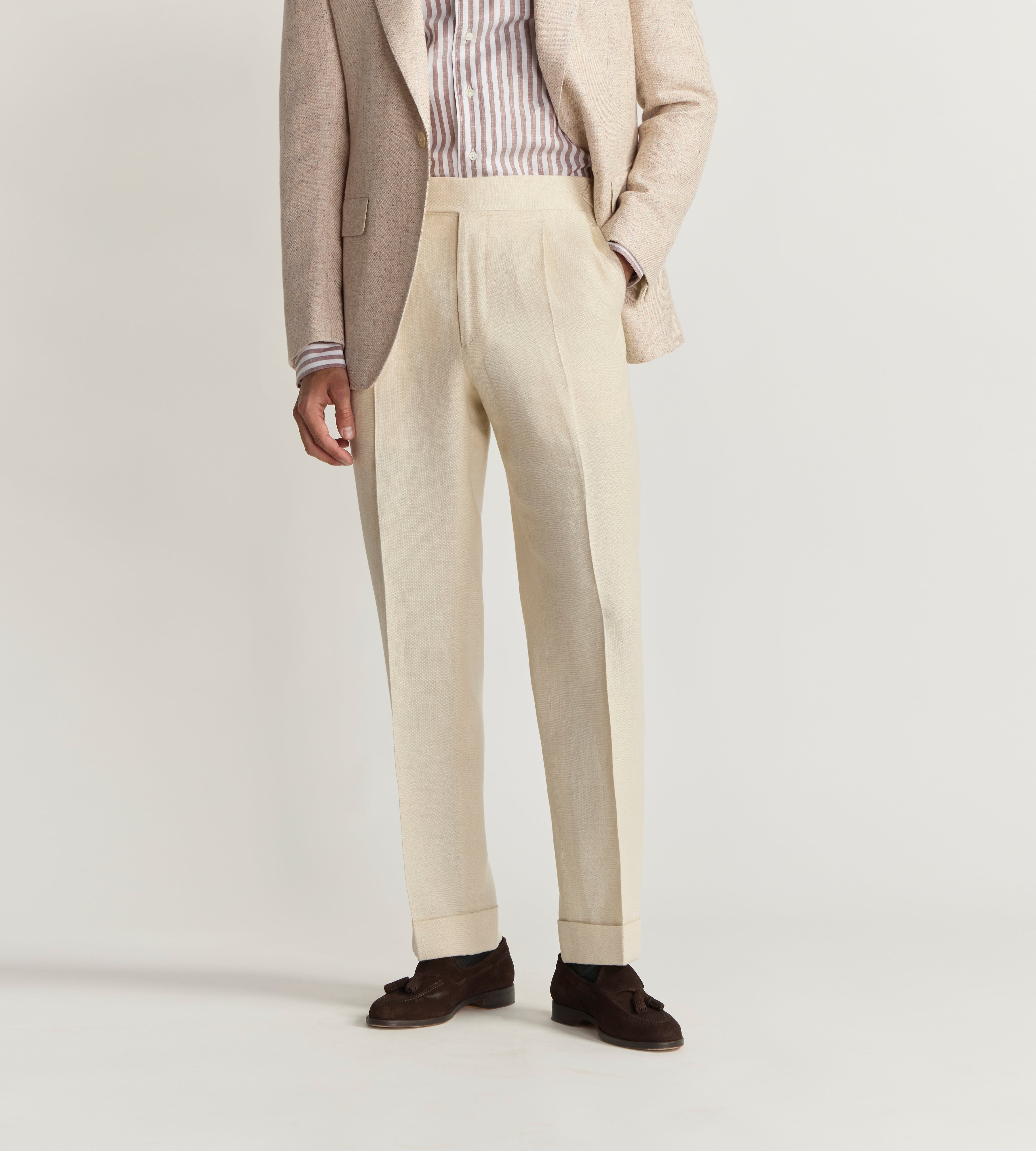 Pantalon en soie et lin