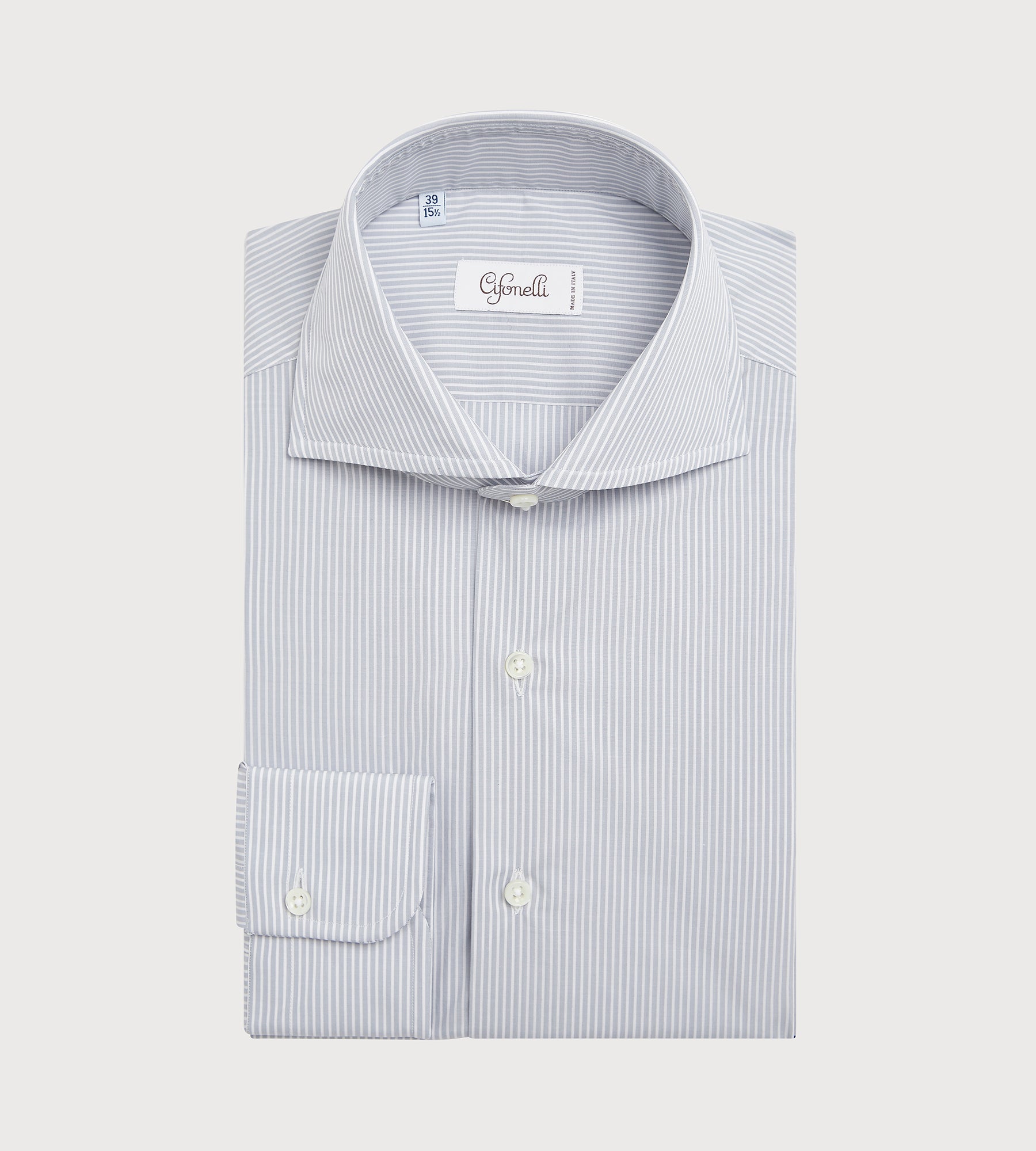 Chemise rayée grise et blanche
