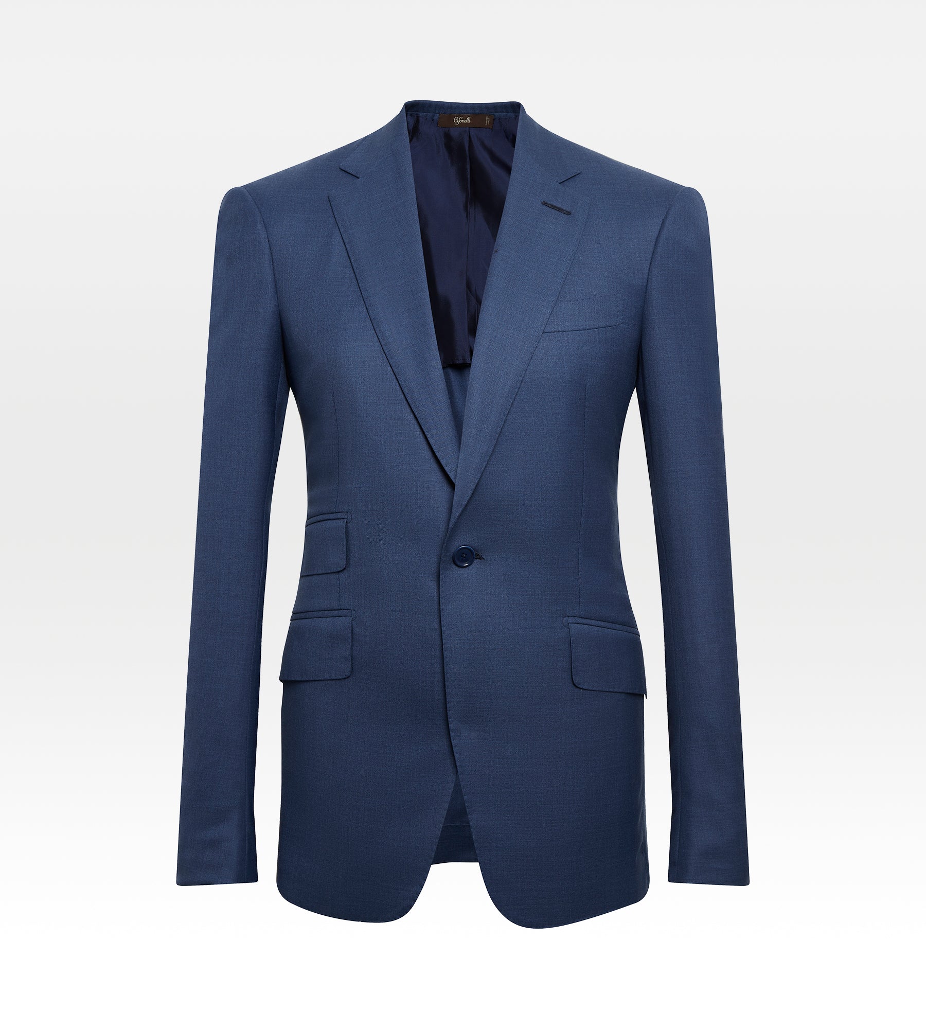 Costume droit en laine bleu