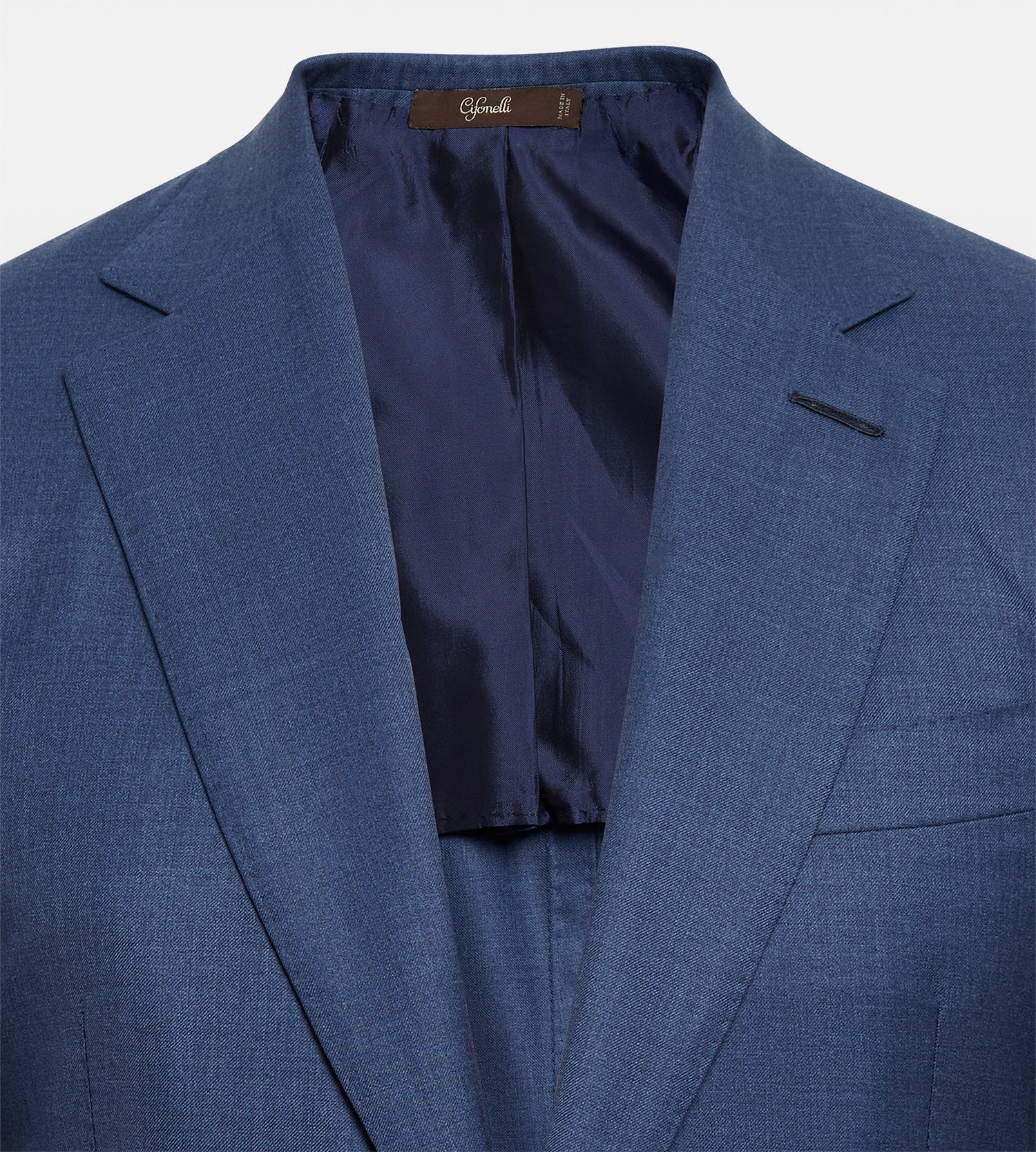 Costume droit bleu en laine