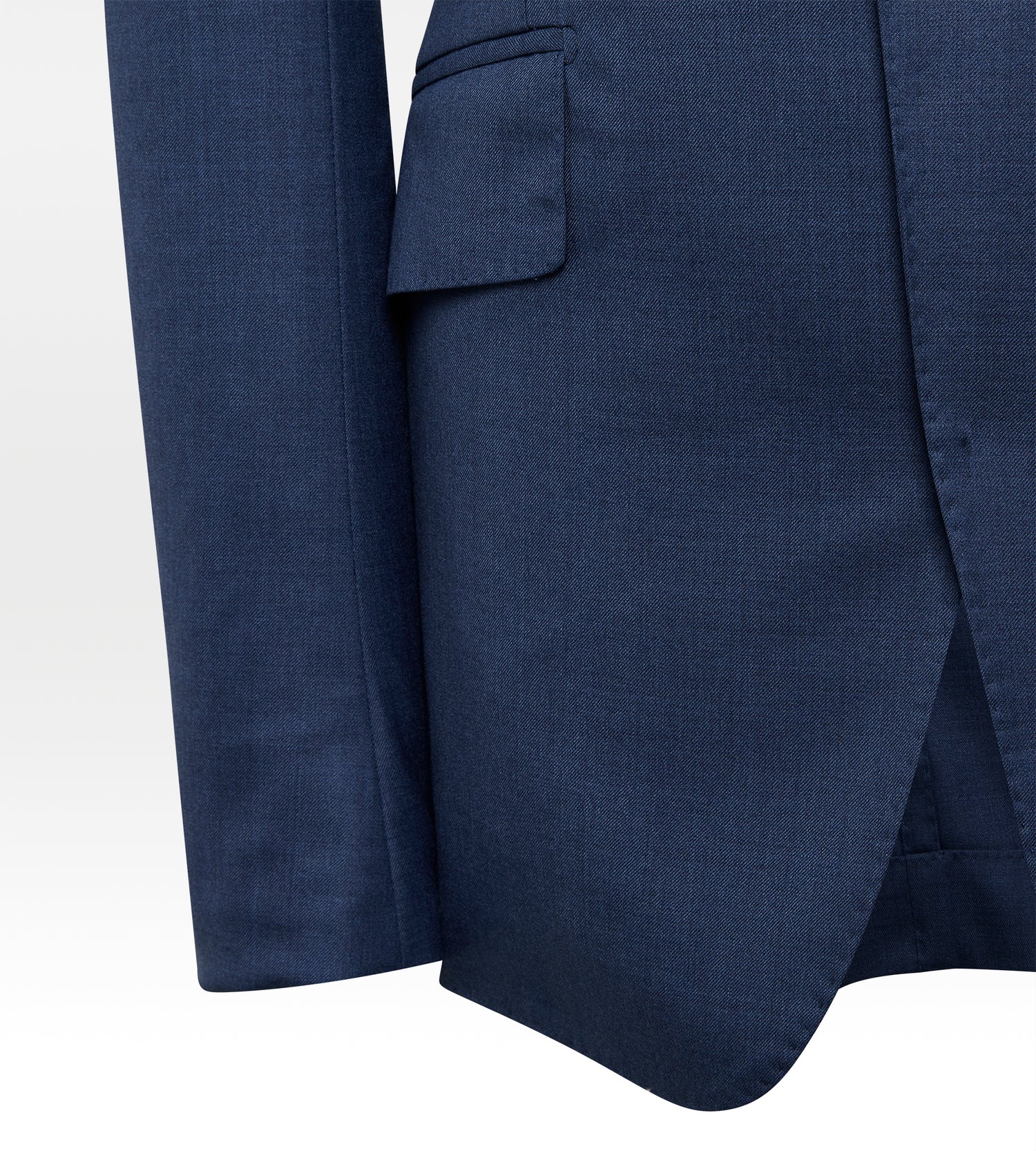 Costume droit bleu en laine