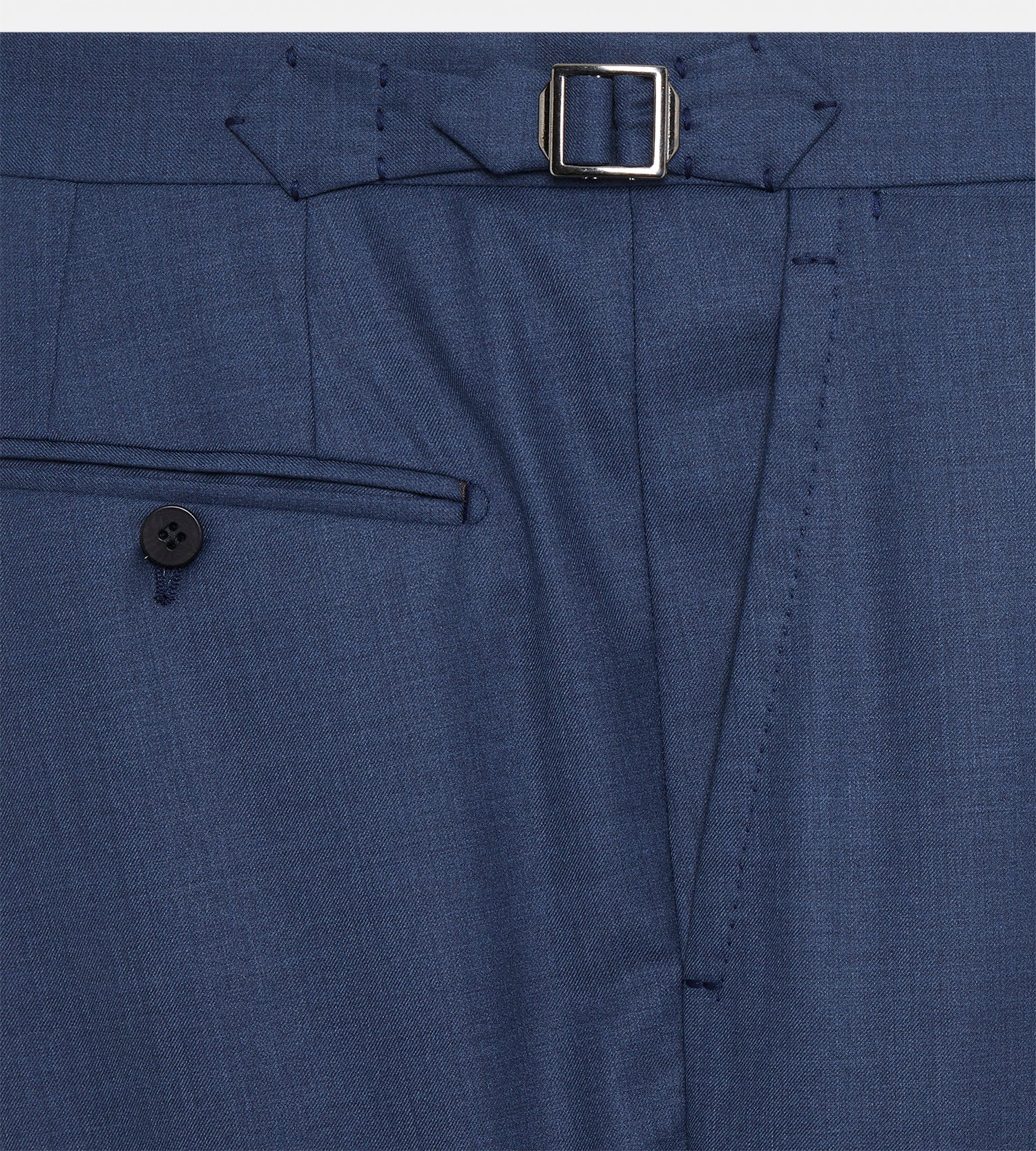 Costume droit bleu en laine