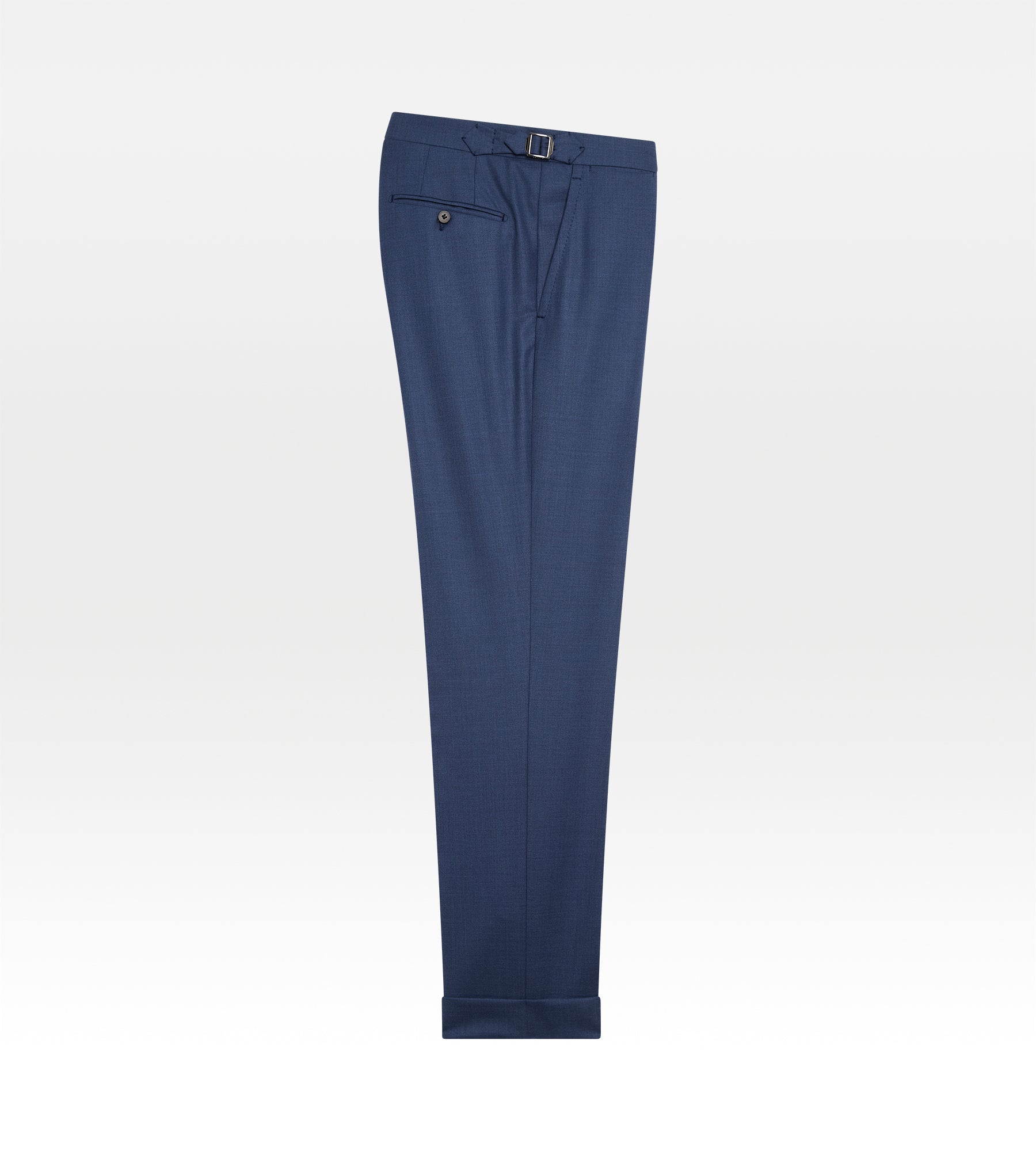 Costume droit bleu en laine