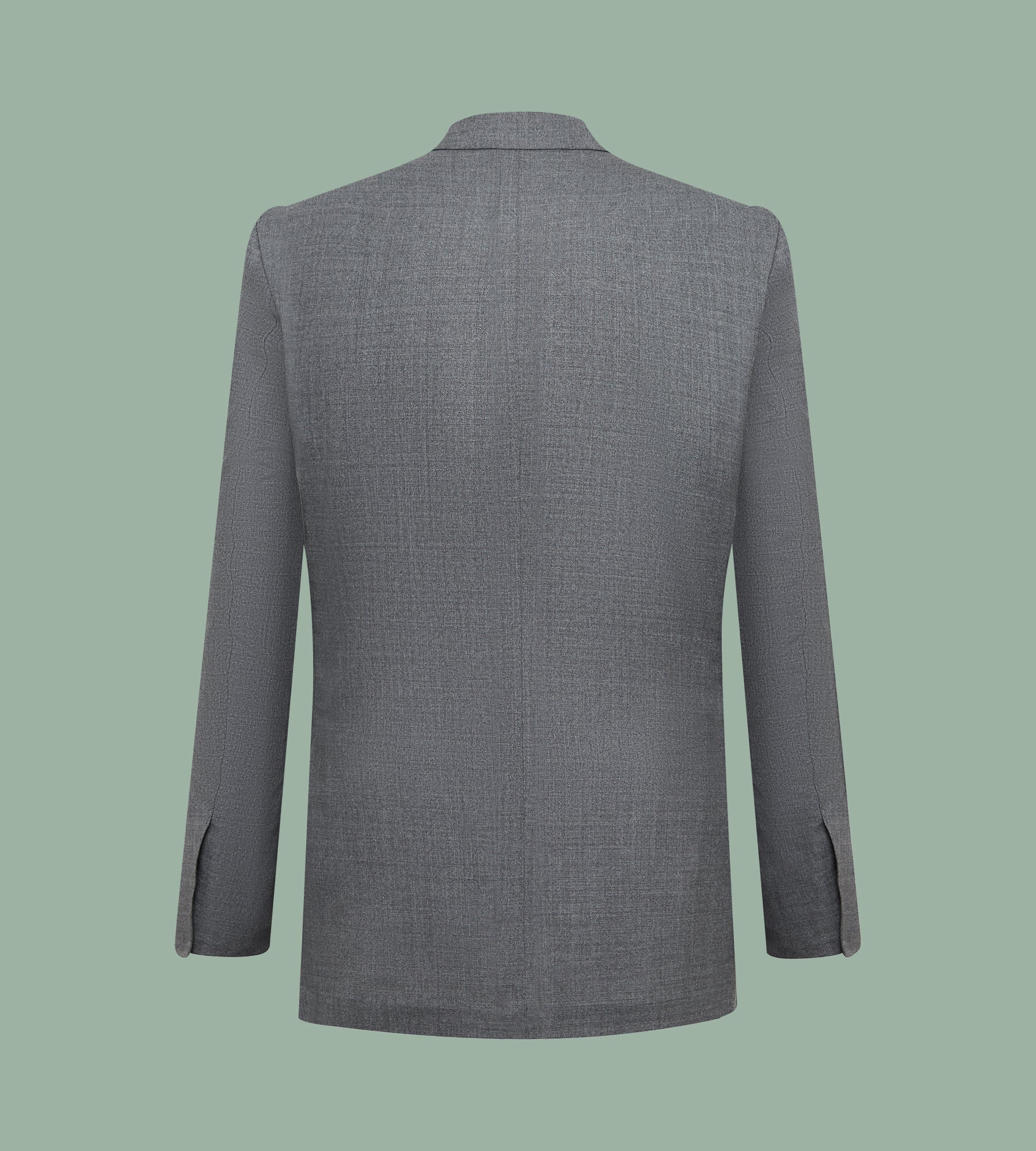 Costume croisé bas gris en laine