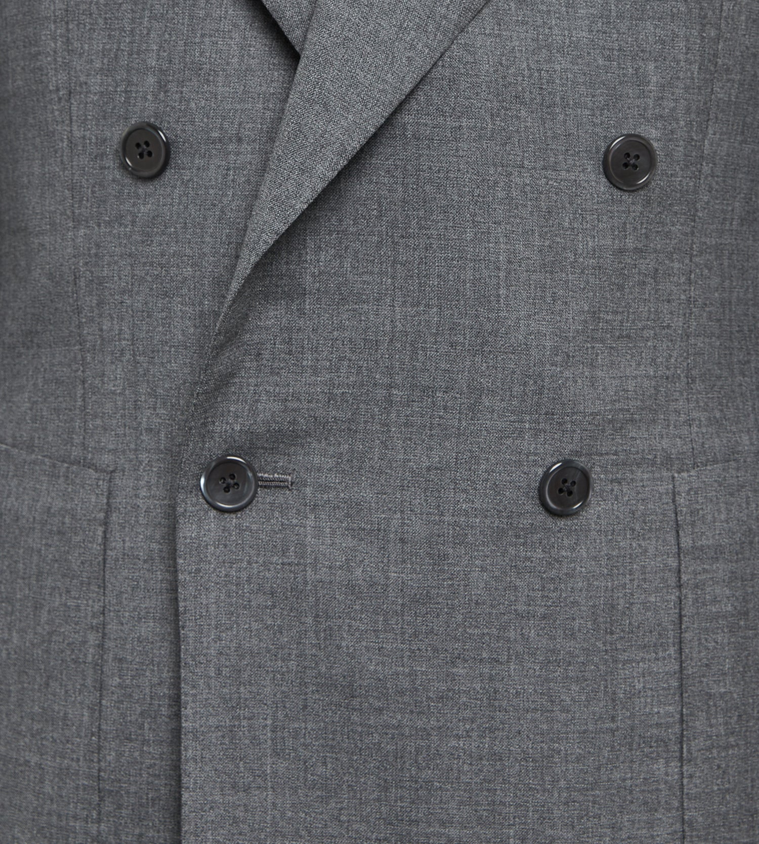 Costume croisé bas gris en laine
