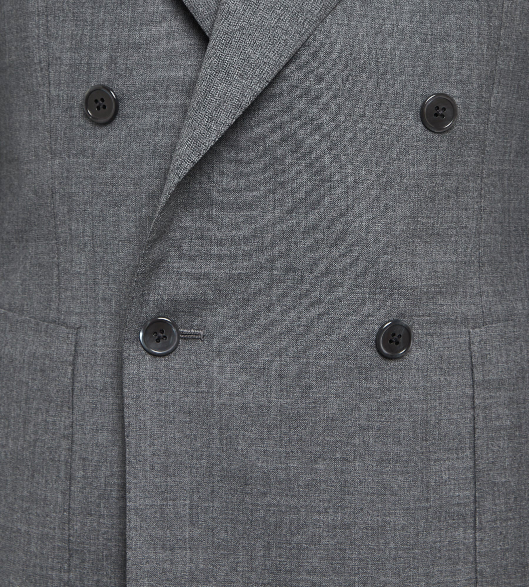 Costume croisé bas gris en laine