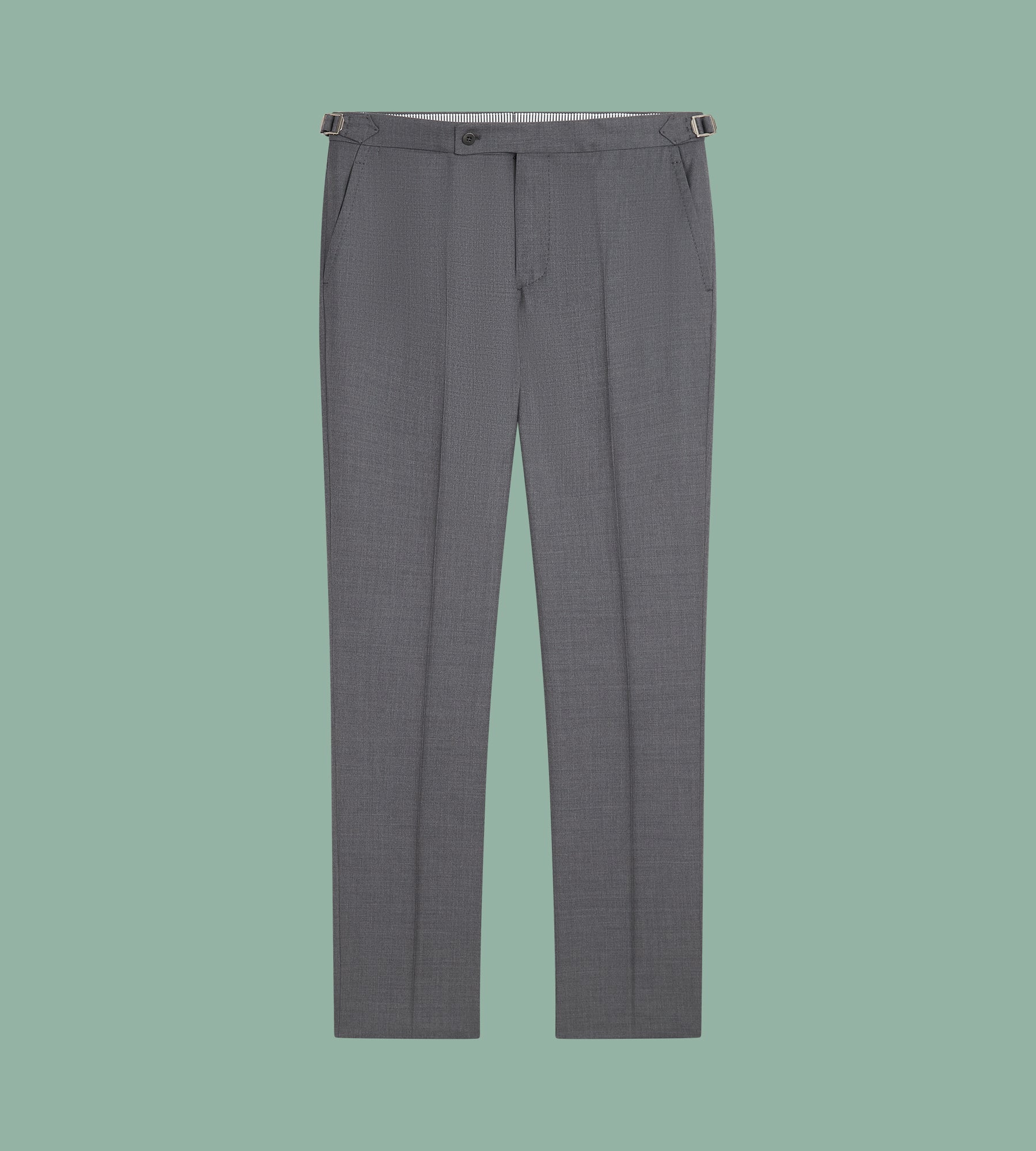 Costume croisé bas gris en laine