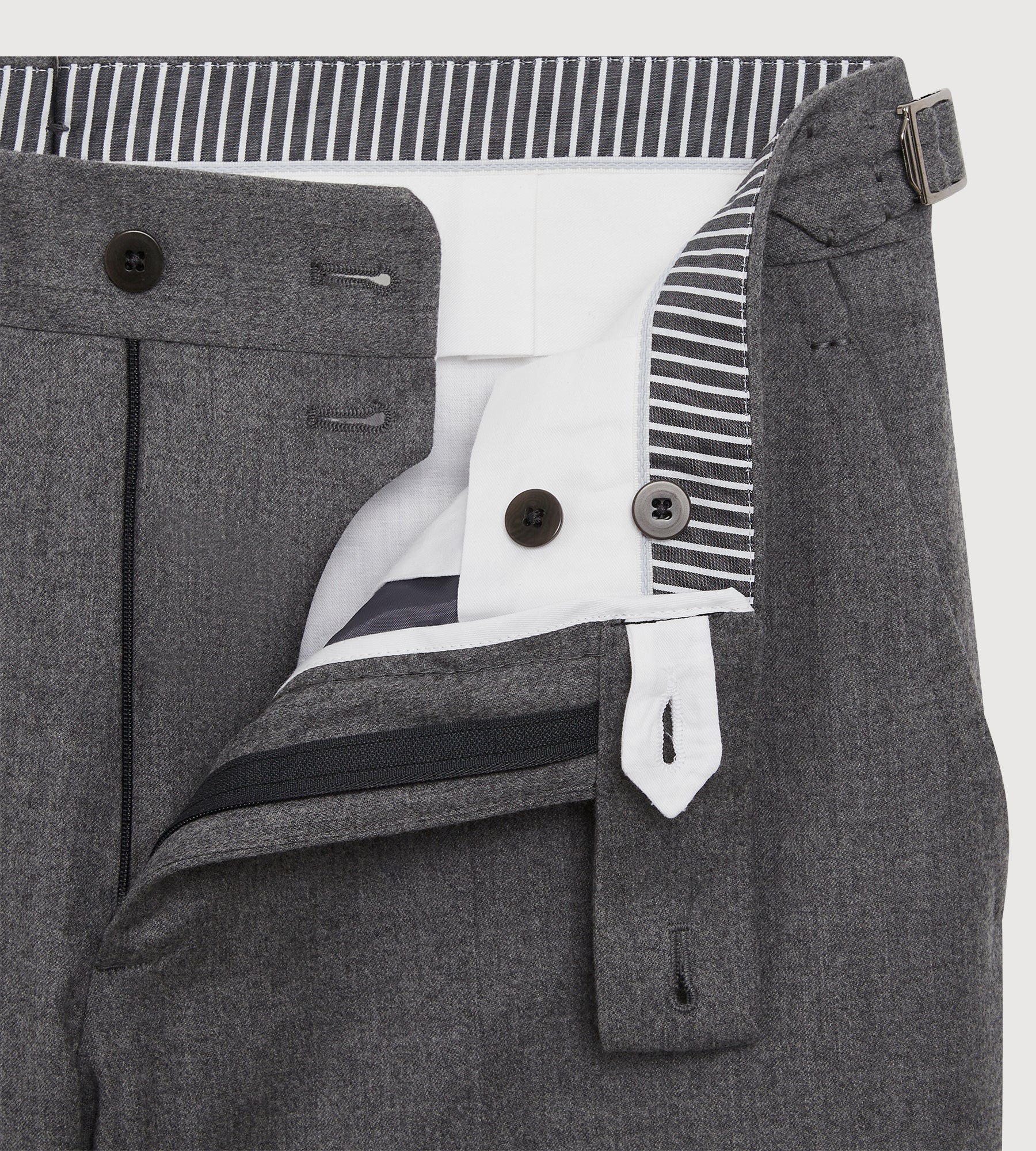 Costume croisé bas 6x1 gris clair en flanelle