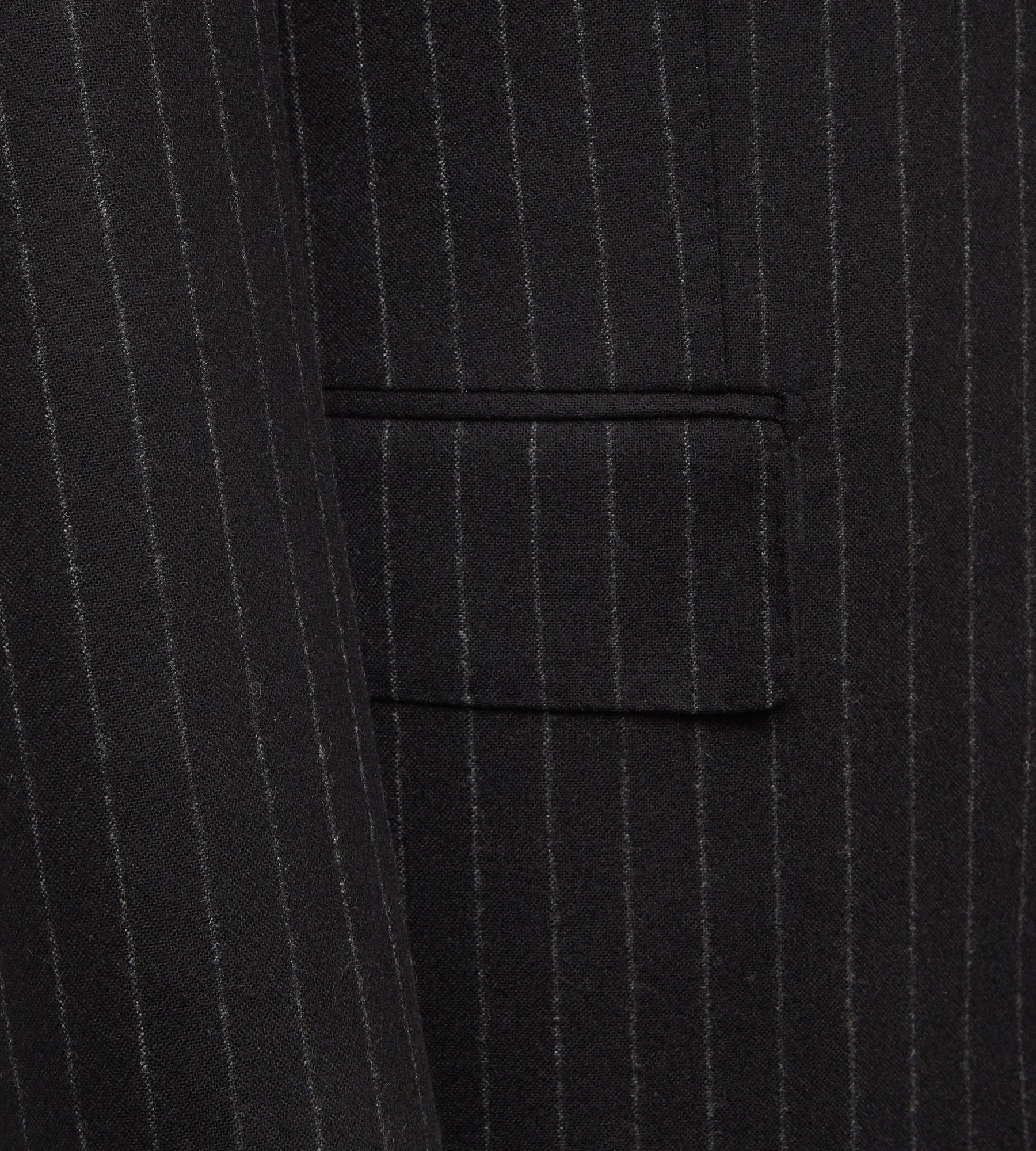 Costume à rayures en flanelle de laine noir