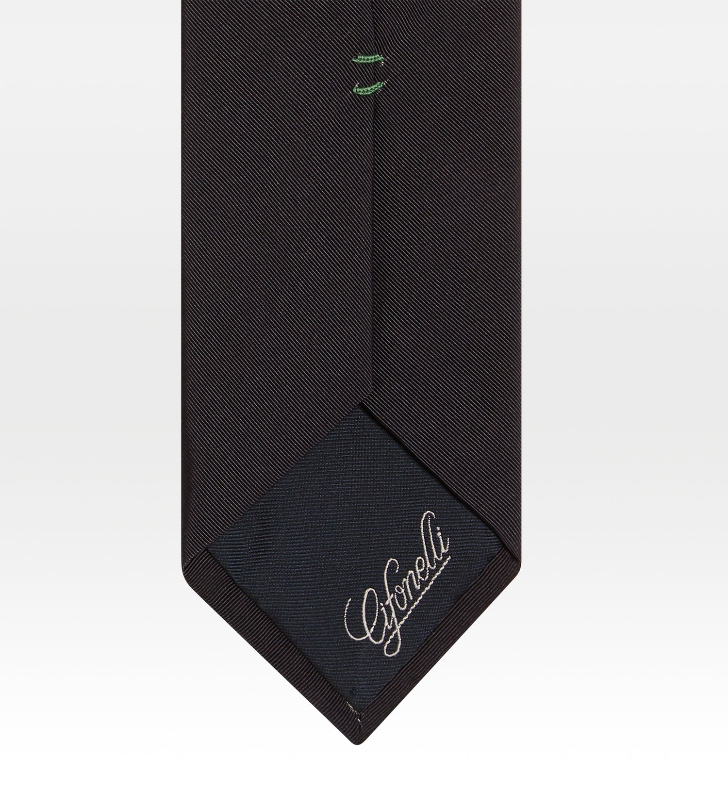 Cravate en soie bleu avec logo "C" brodé